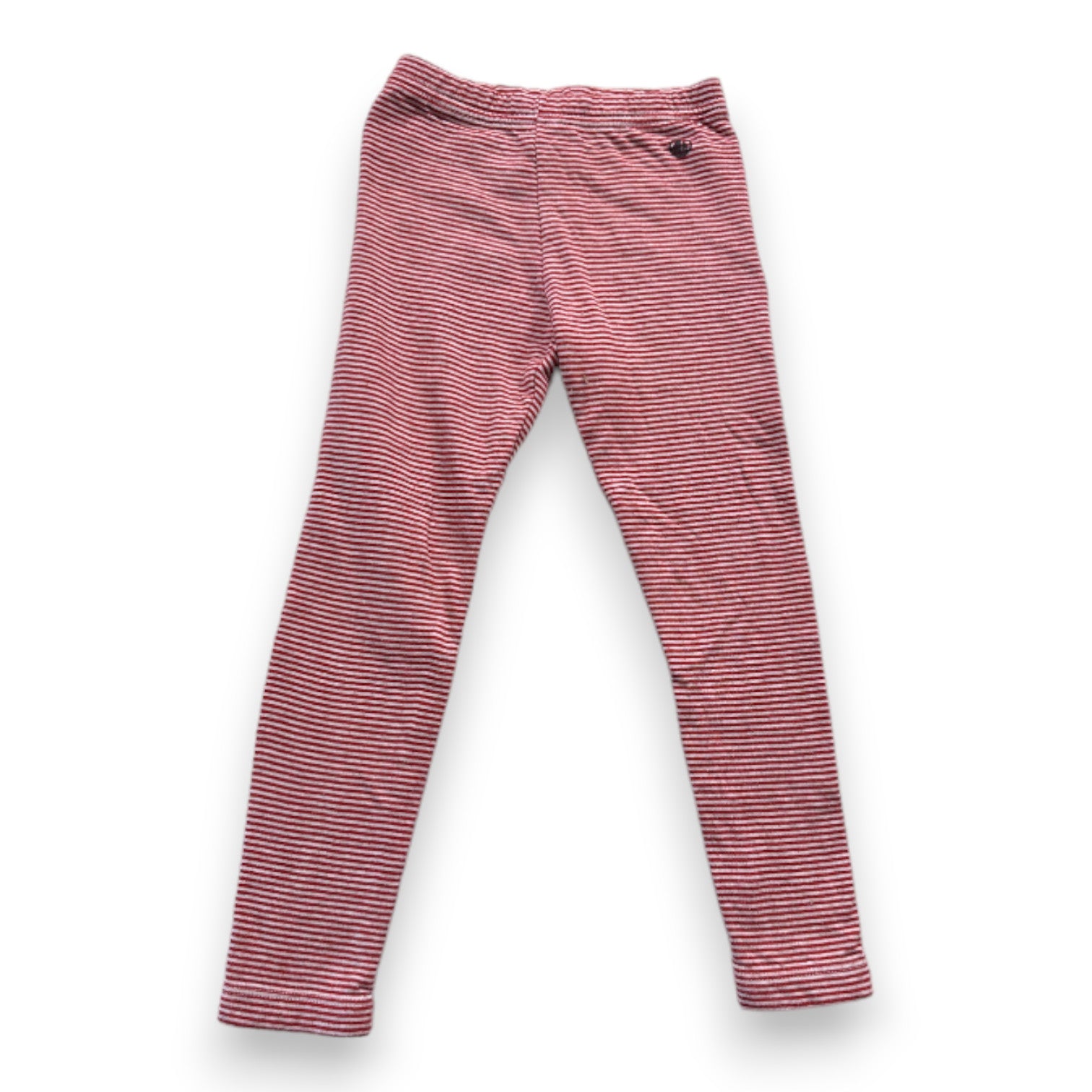 PETIT BATEAU - Red and white striped leggings - 5 years
