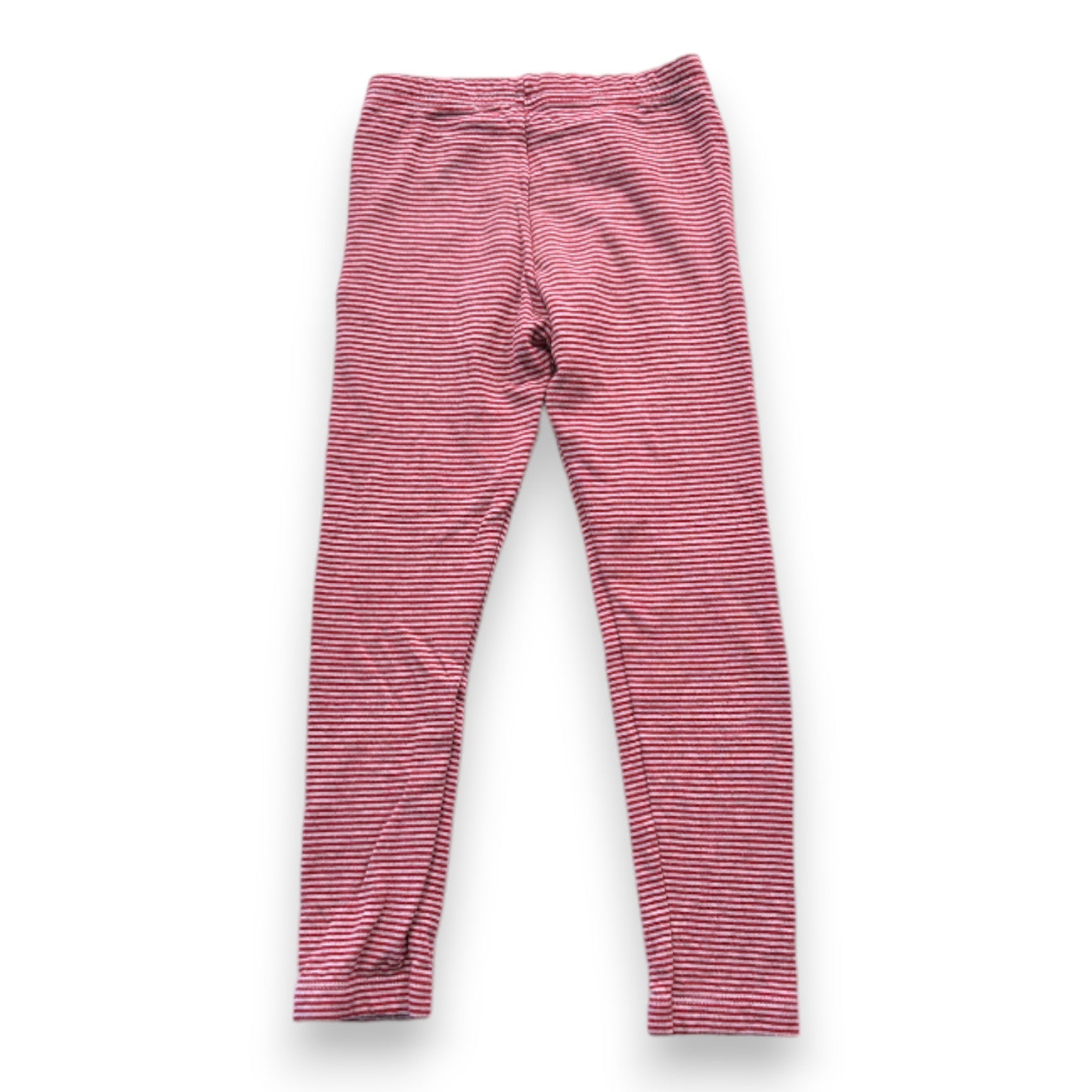 PETIT BATEAU - Red and white striped leggings - 5 years