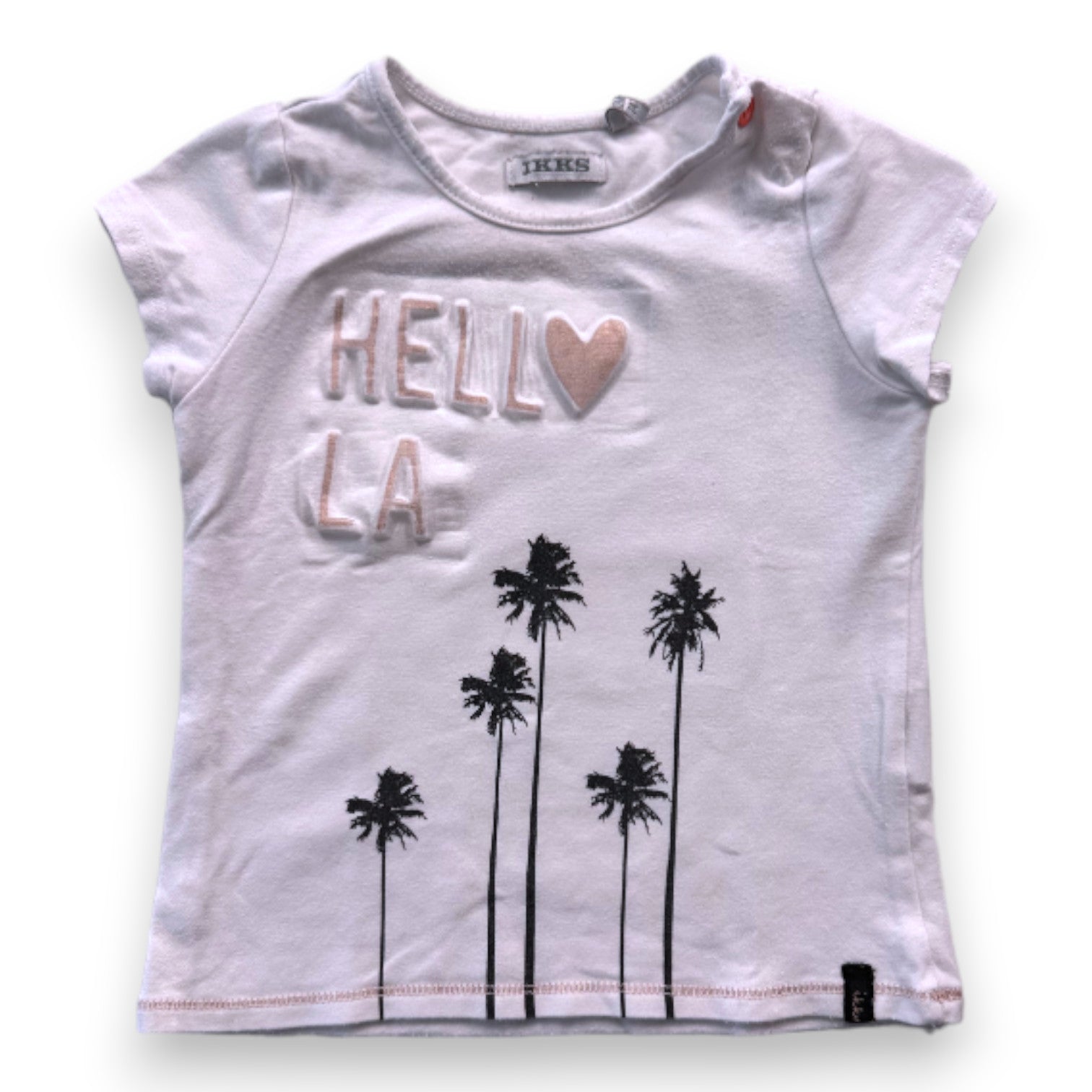 IKKS - White short-sleeved T-shirt with prints - 12 months