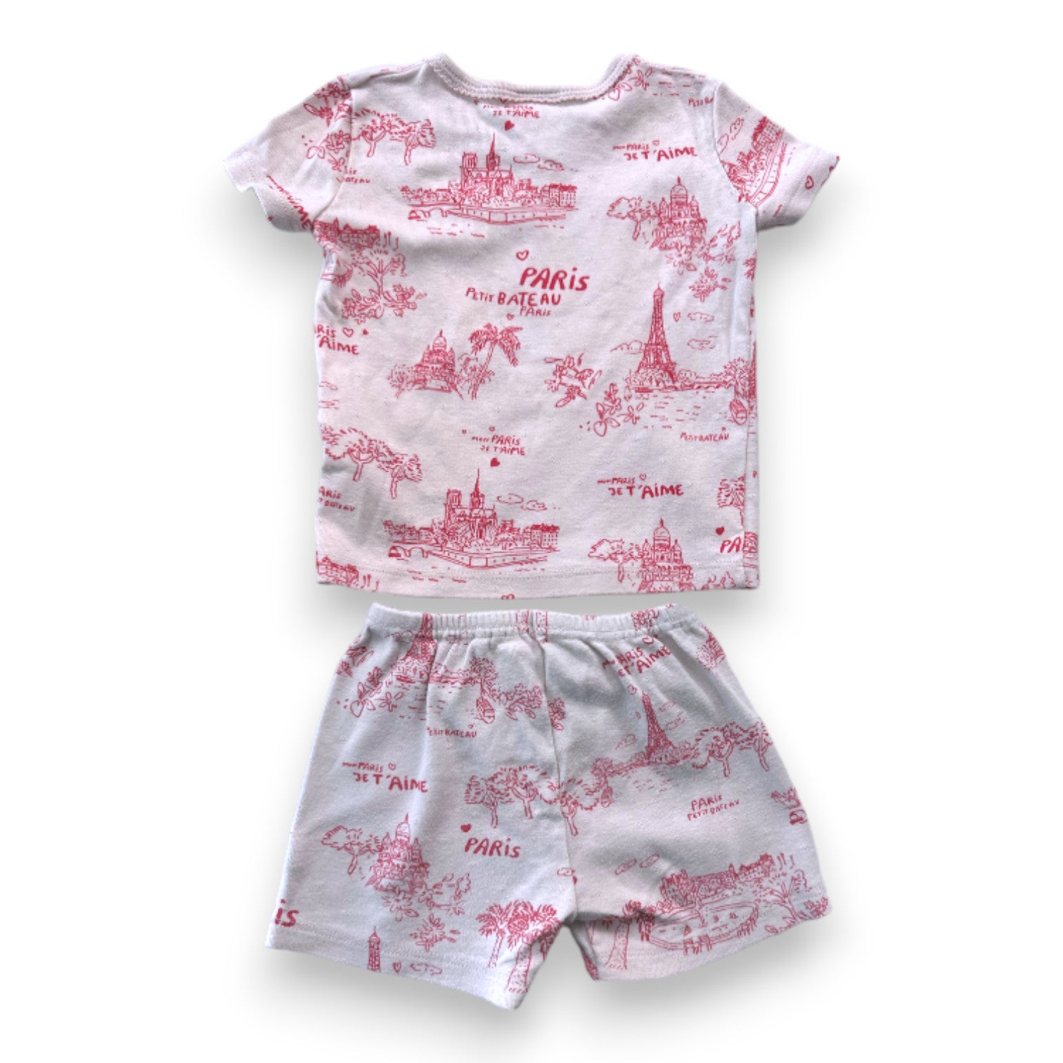 PETIT BATEAU - Pink patterned pajama set - 2 years