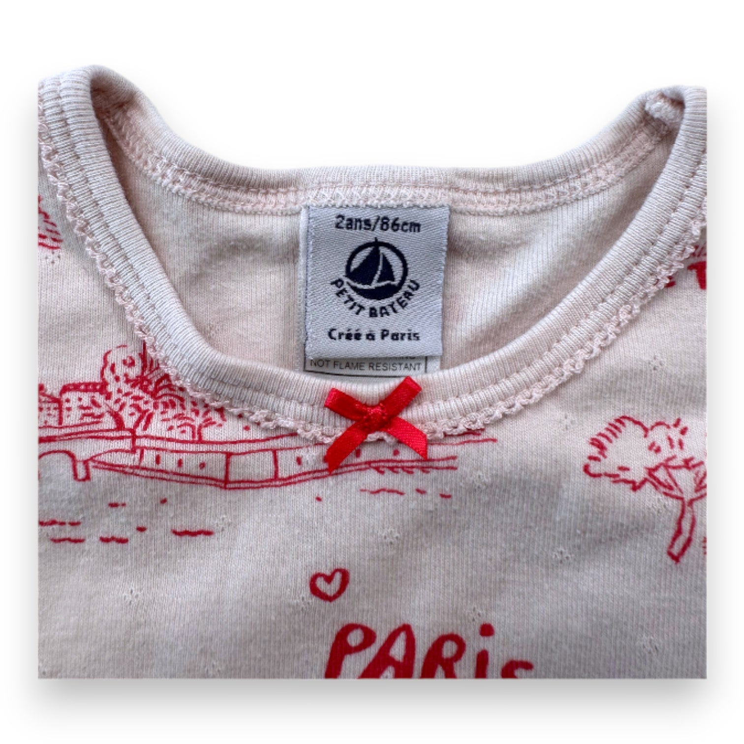 PETIT BATEAU - Rosa gemustertes Pyjama-Set - 2 Jahre