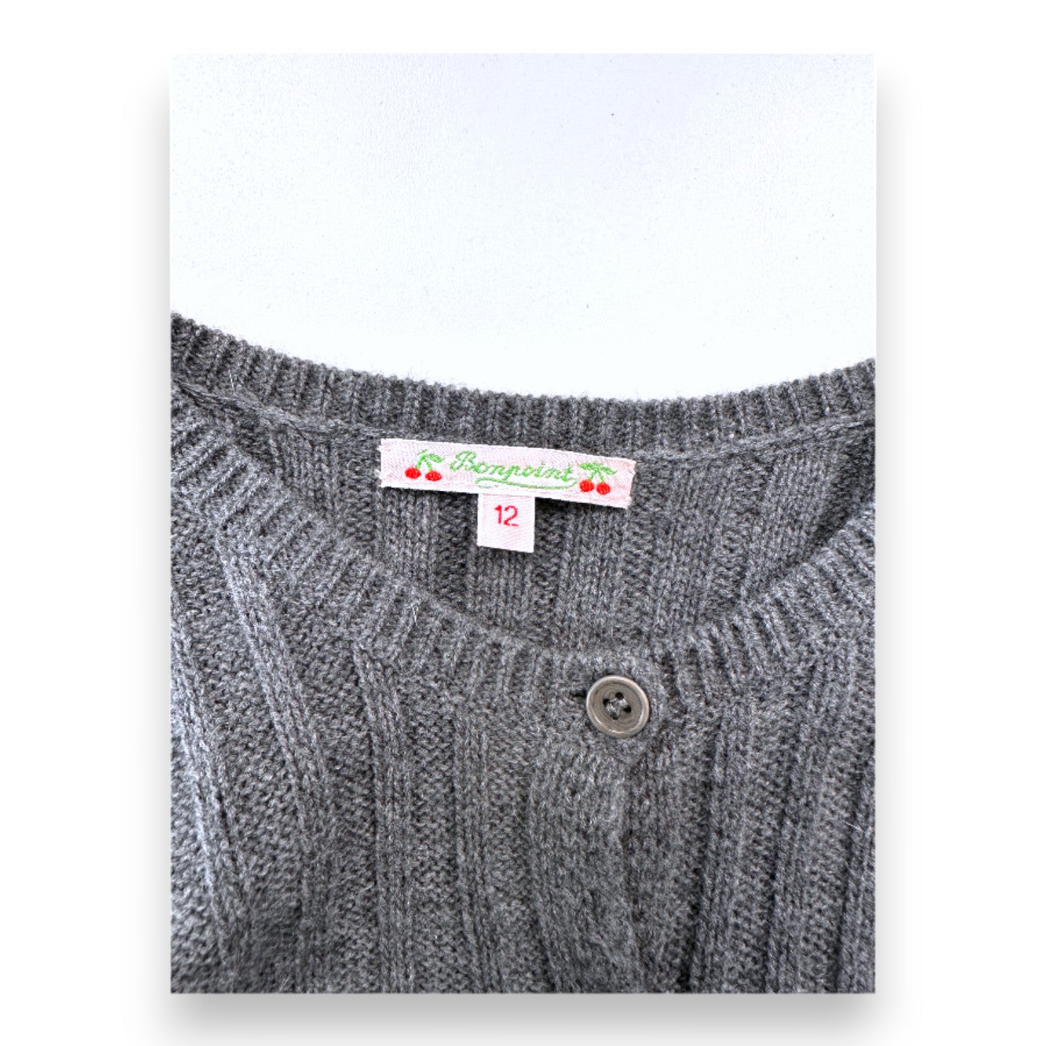 BONPOINT - Grey wool cardigan with sequins - 12 years