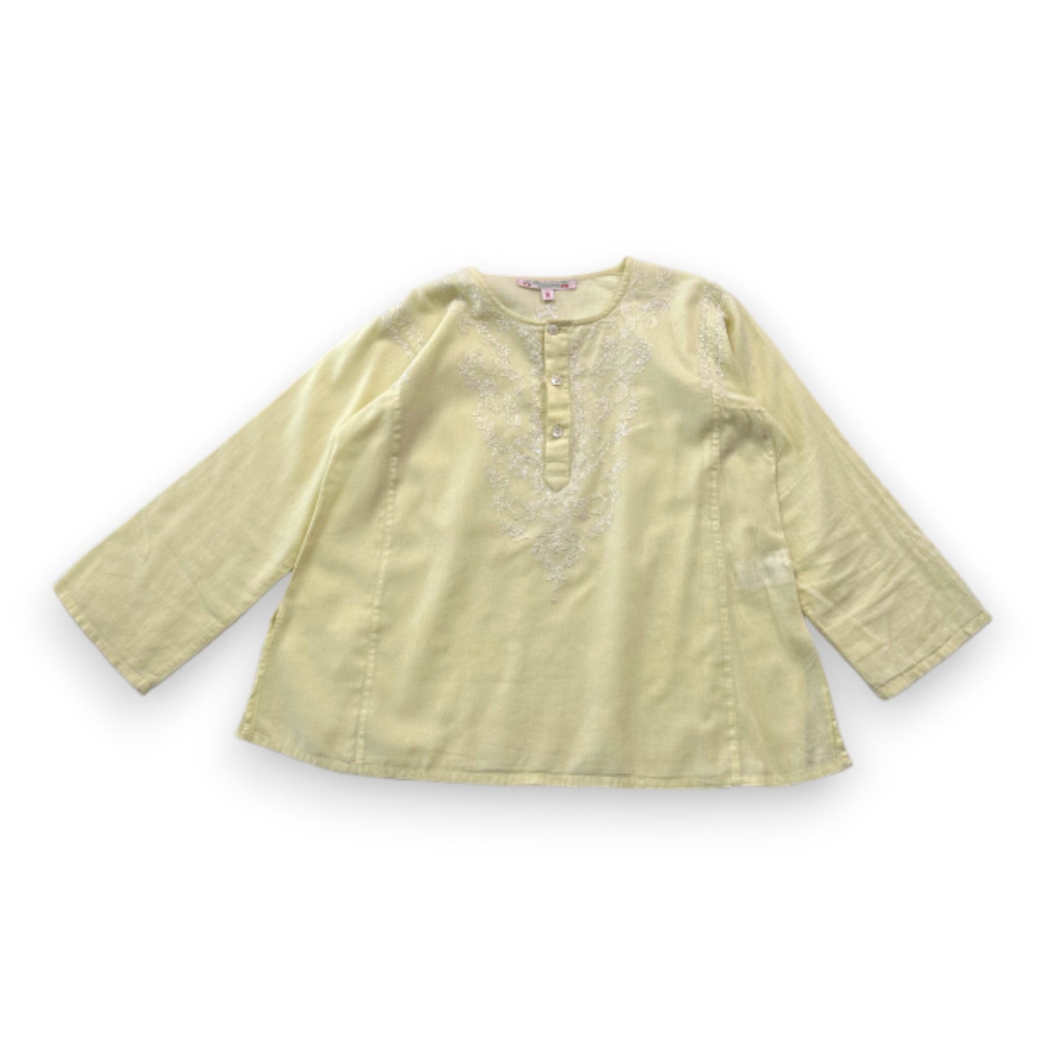 BONTON - Blouse jaune avec broderies - 8 ans