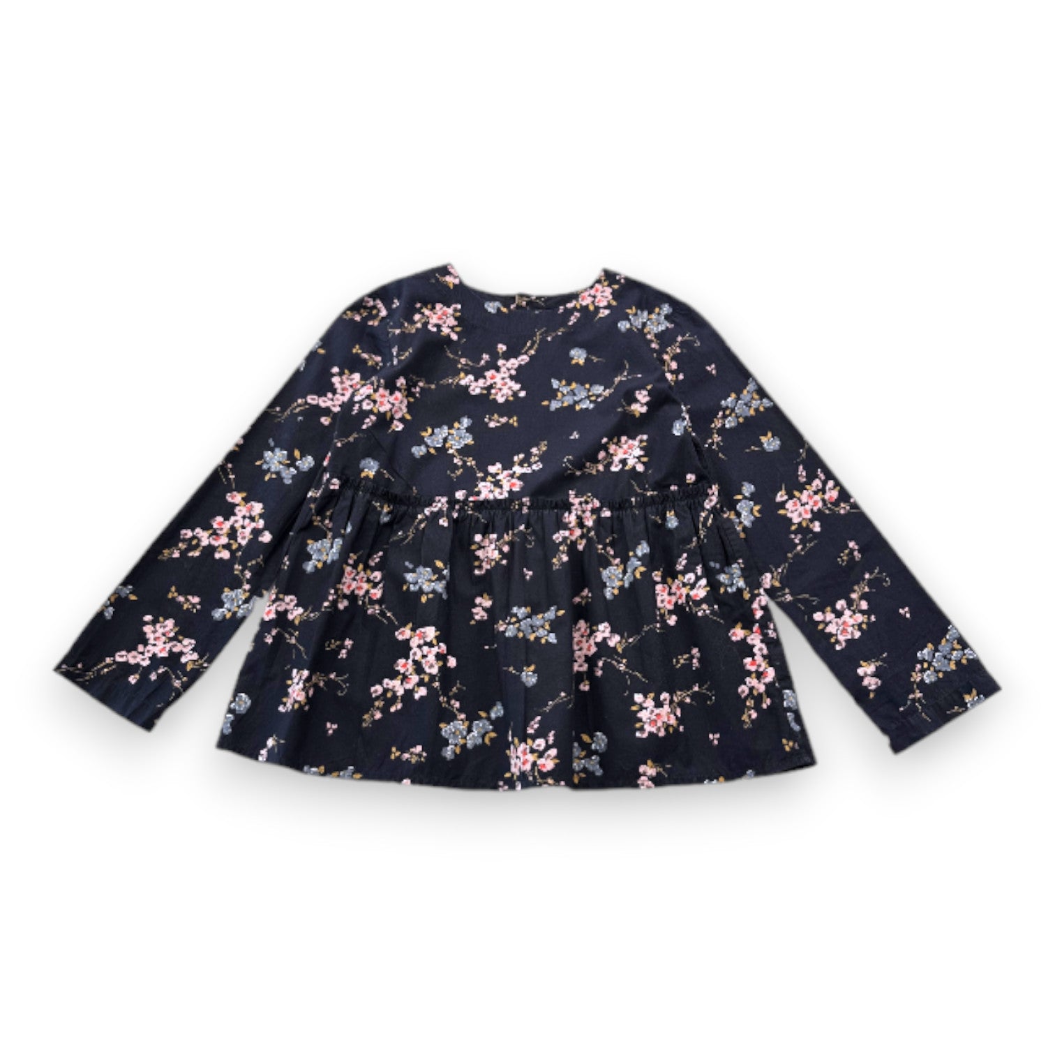 BONPOINT - Blouse bleu marine à fleurs - 10 ans