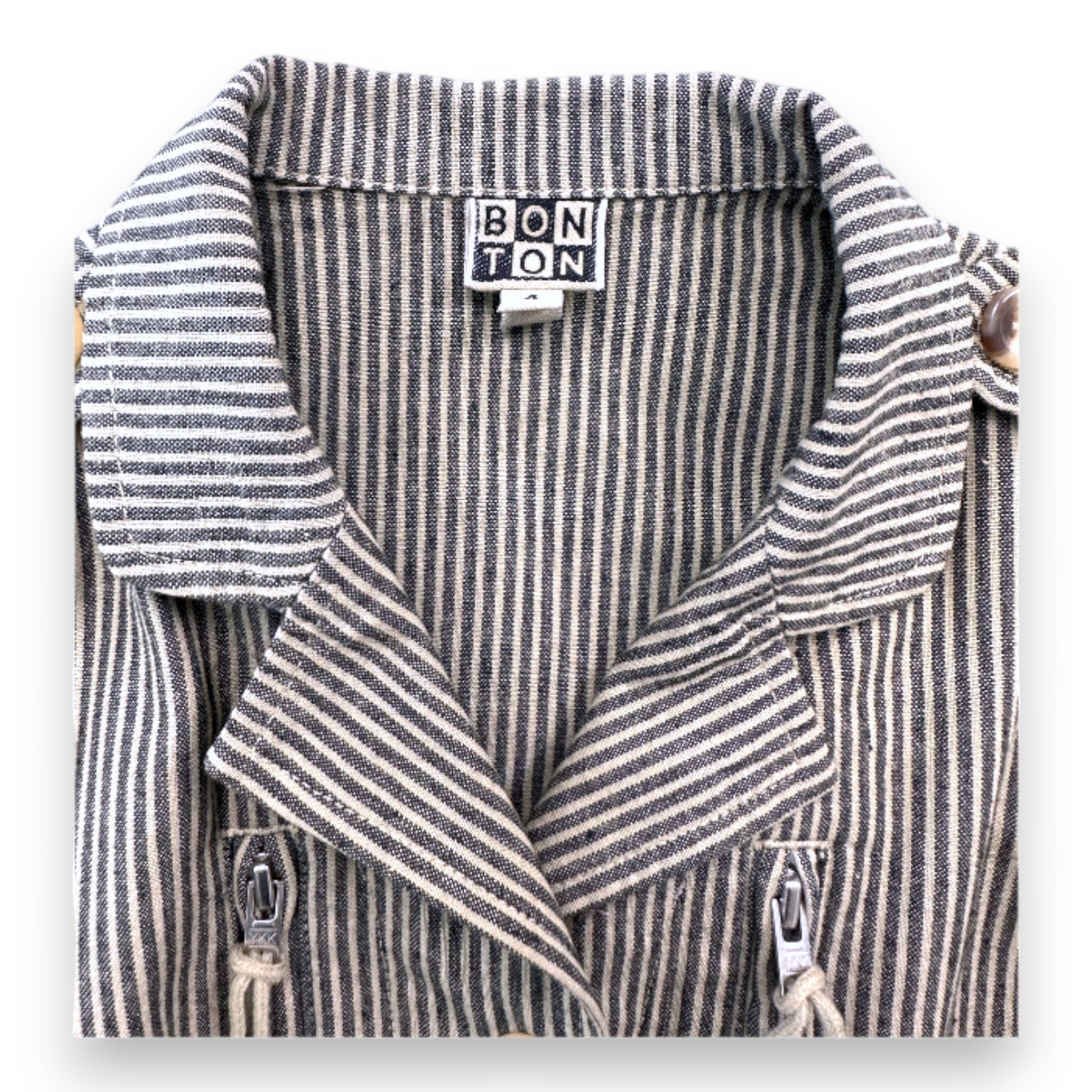 BONTON - Grün gestreifte Jacke - 4 Jahre