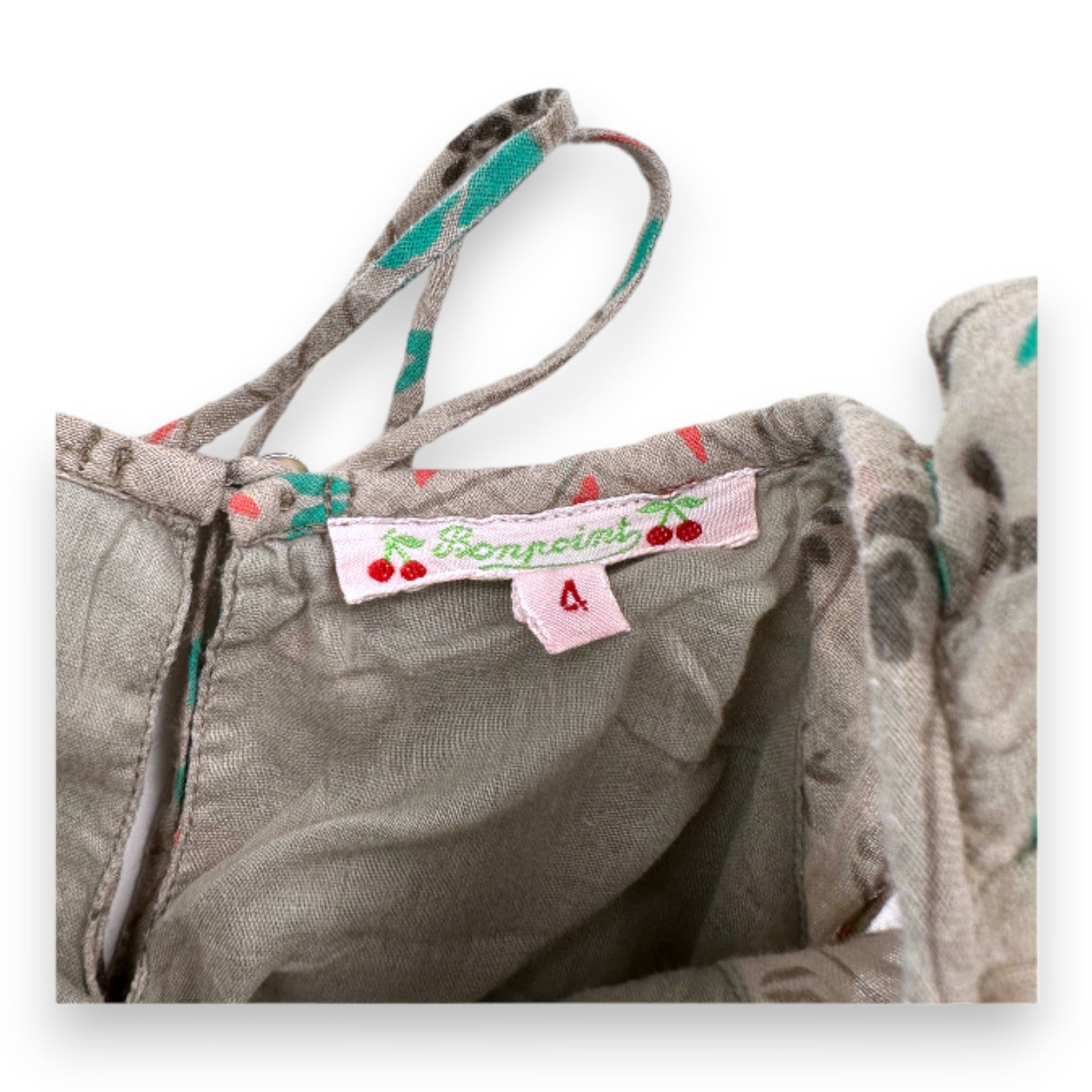 BONPOINT - Grünes Kleid mit Prints - 4 Jahre