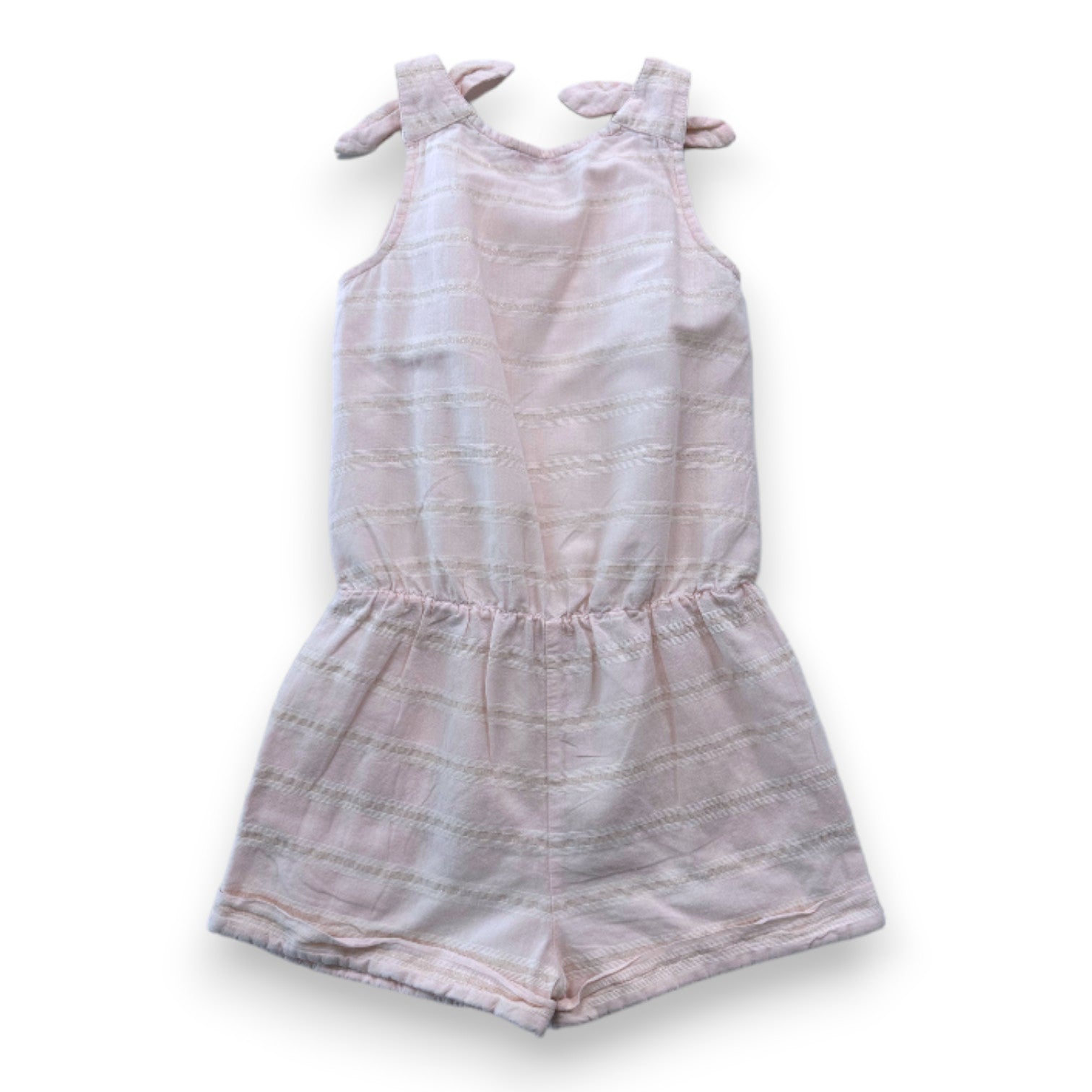 LILI GAUFRETTE - Rosa gestreifter Spielanzug - 8 Jahre