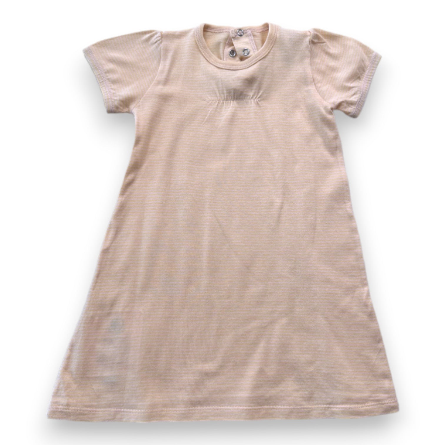 PETIT BATEAU - Gelb-orange gestreiftes Kleid - 12 Monate