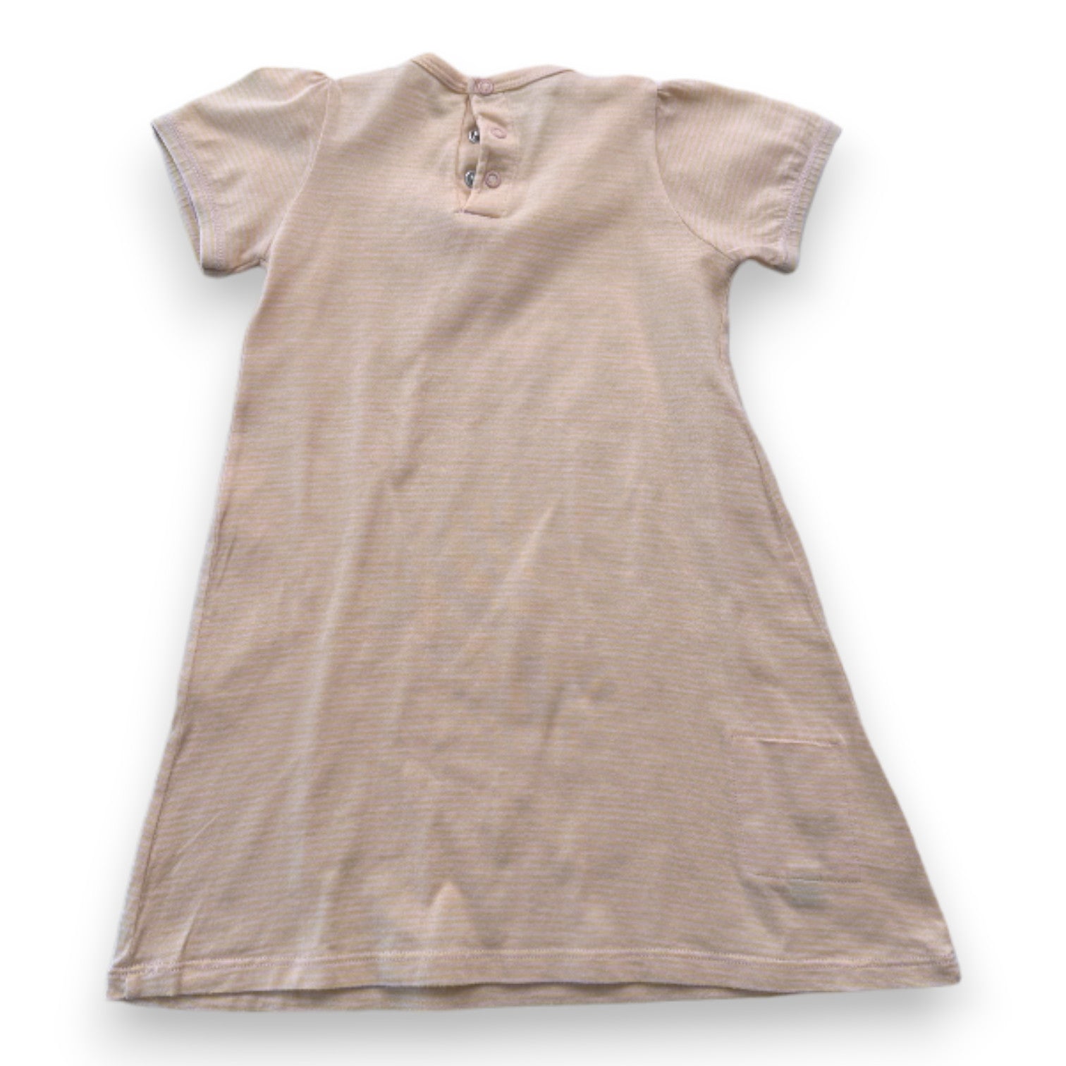 PETIT BATEAU - Gelb-orange gestreiftes Kleid - 12 Monate