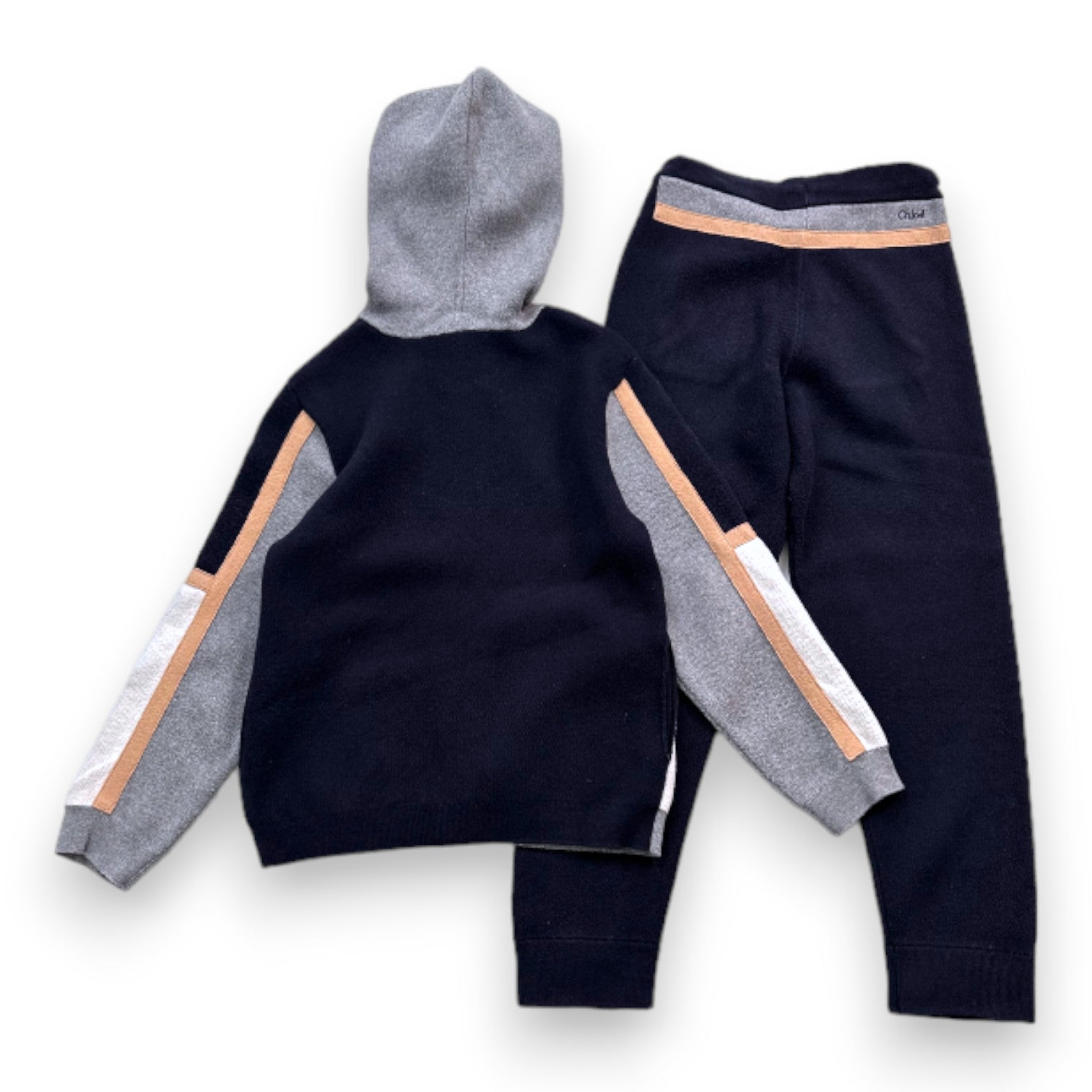 CHLOE - Navy blue wool jogging suit - 8 years