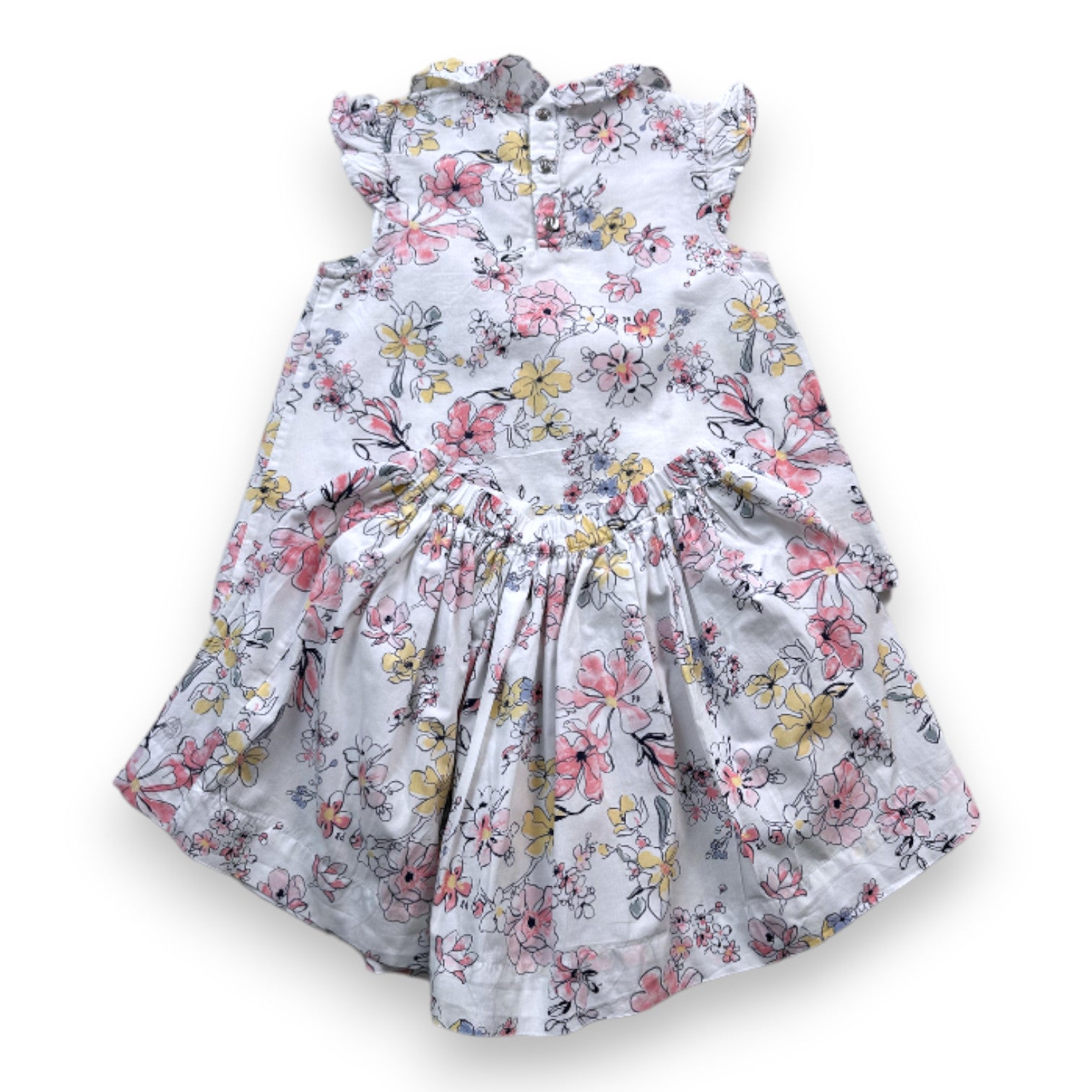 PETIT BATEAU - White floral skirt and blouse set - 8 years