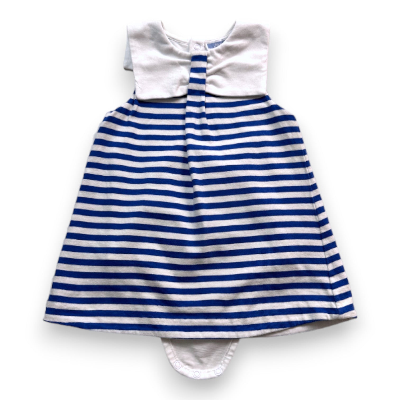 JACADI - Dress with white and blue striped bodysuit - 18 months