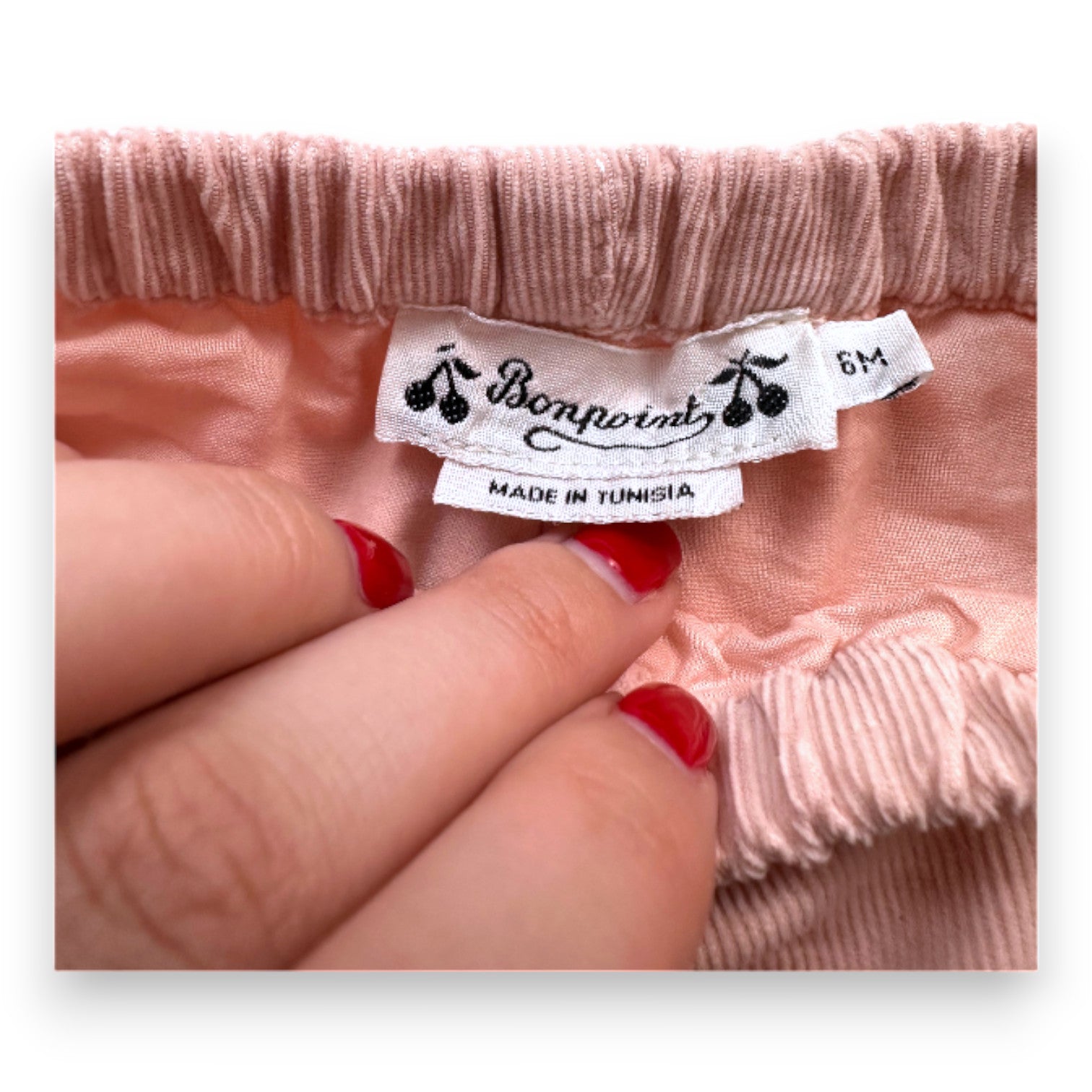 BONPOINT - Pink velvet pants - 6 months