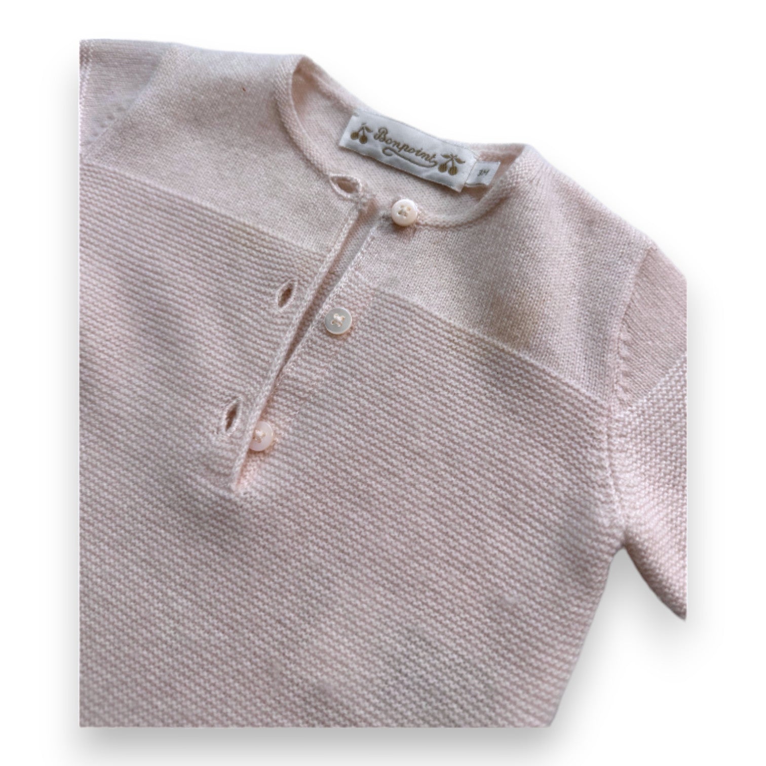 BONPOINT - Pink cashmere jumpsuit - 3 months