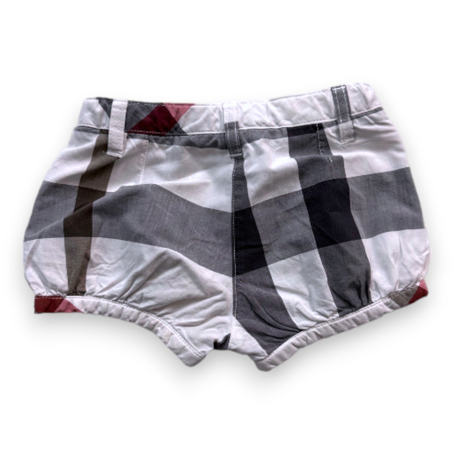 BURBERRY - Burberry white check print shorts - 12 months