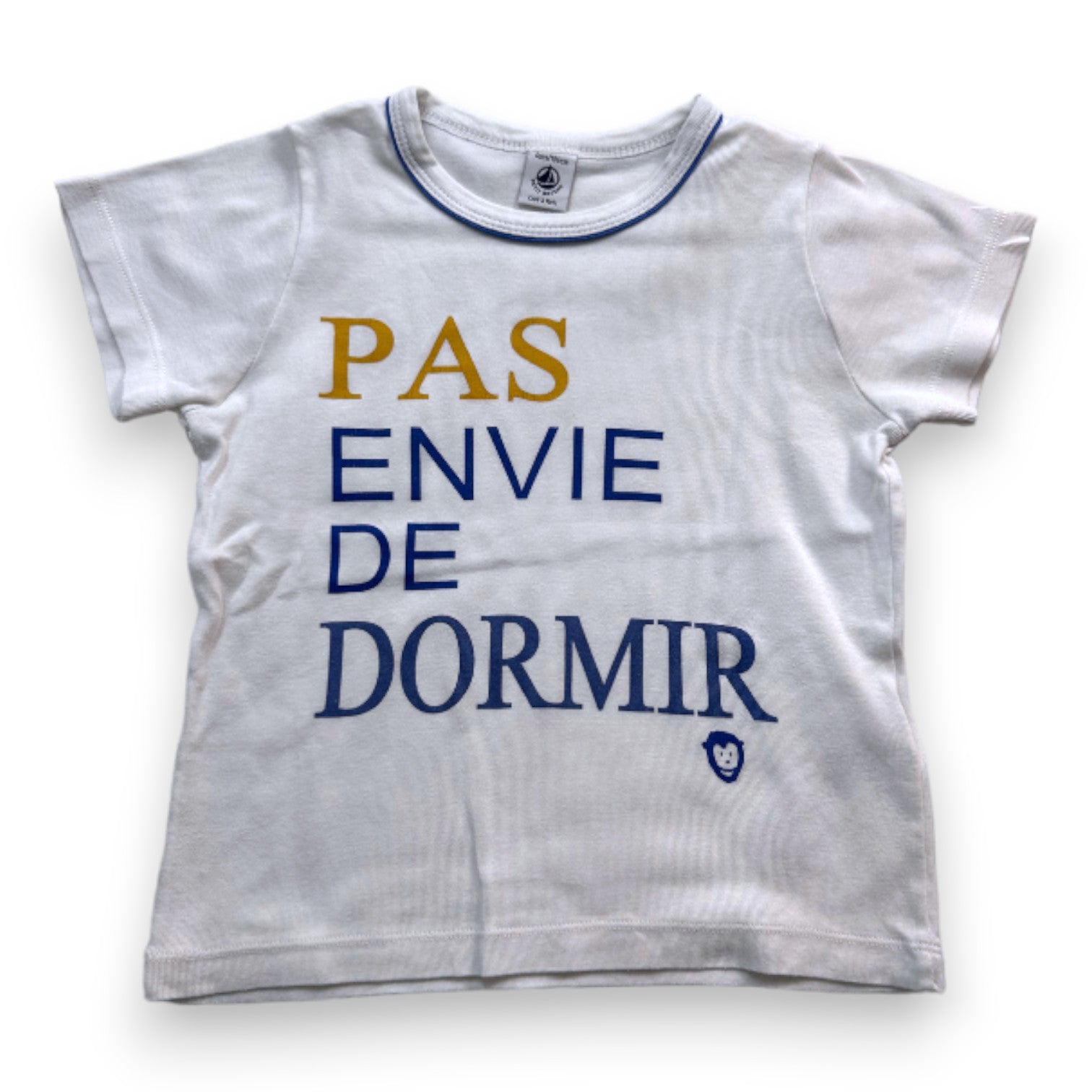 PETIT BATEAU - White short-sleeved T-shirt with print - 4 years