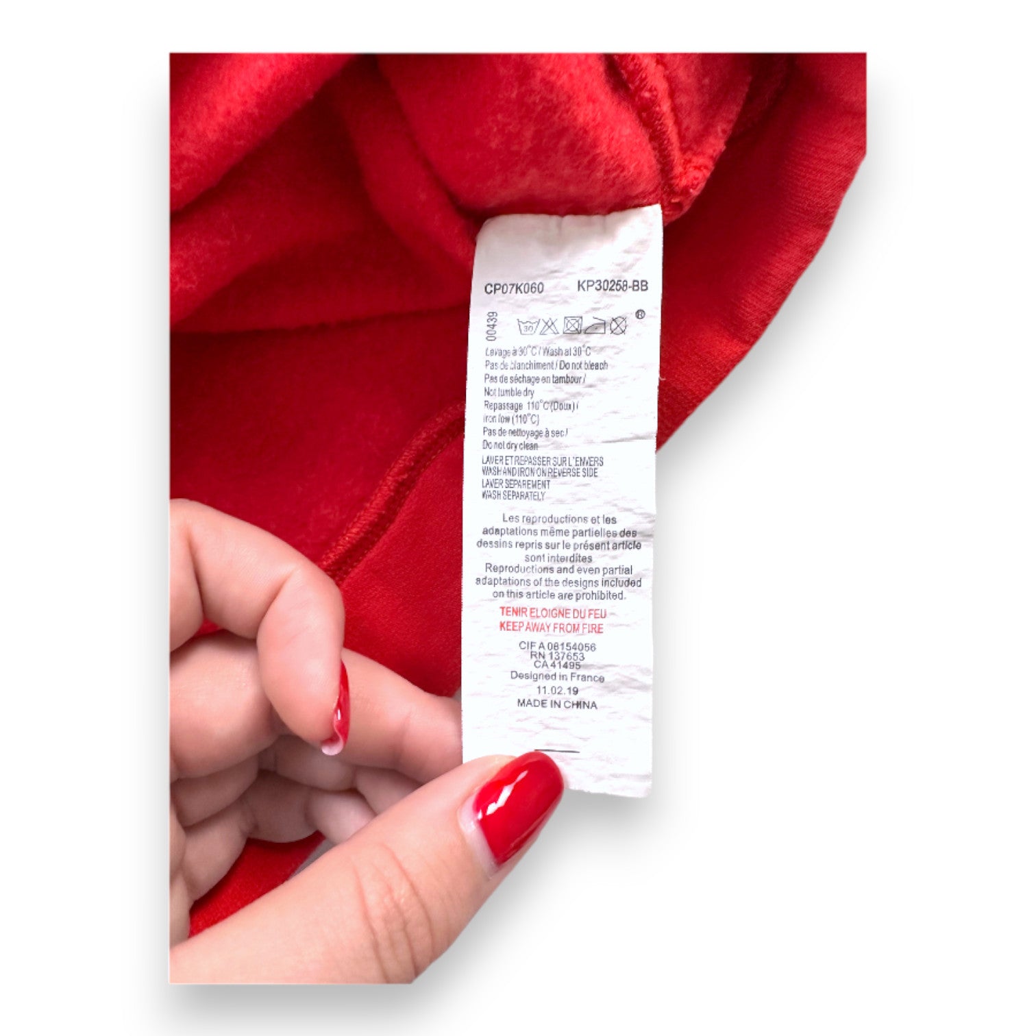 KENZO - Robe rouge avec tigre brodé - 12 mois