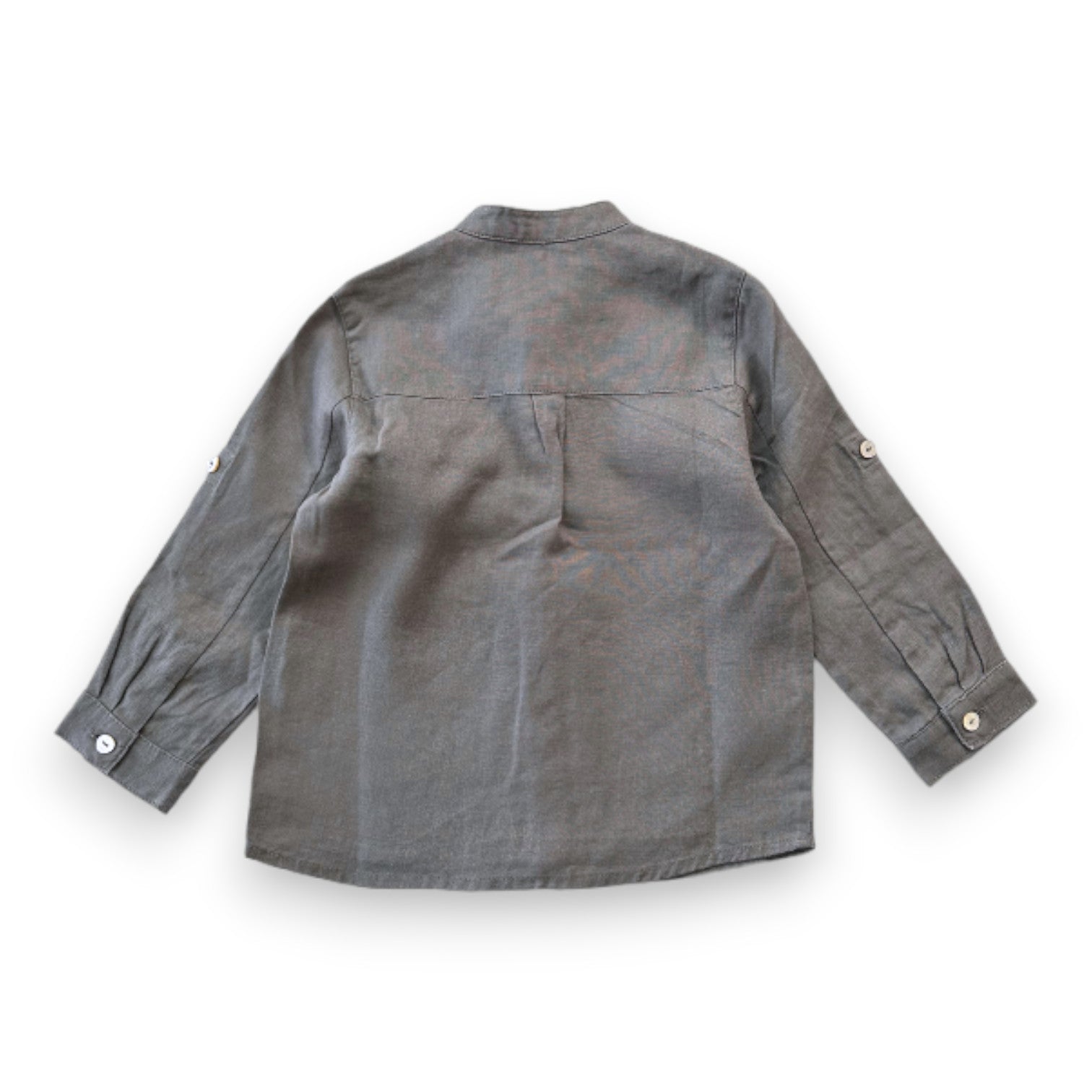 TARTINE & CHOCOLAT - Green linen shirt with long sleeves - 2 years