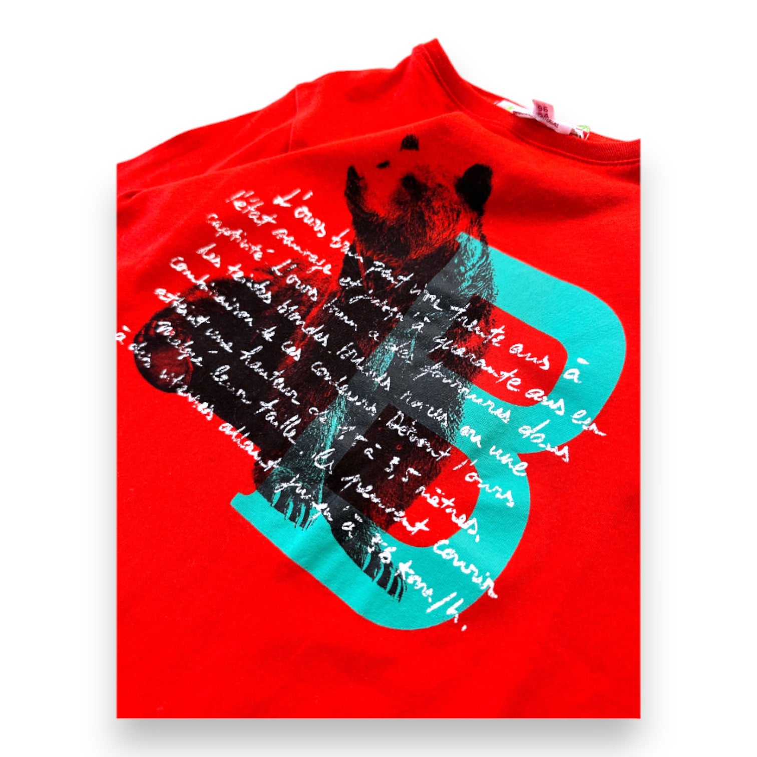 BONPOINT - Red long-sleeved T-shirt with print - 3 years