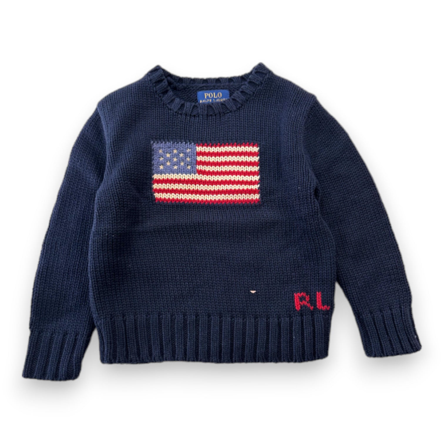 RALPH LAUREN - Blue sweater with iconic flag - 3 years