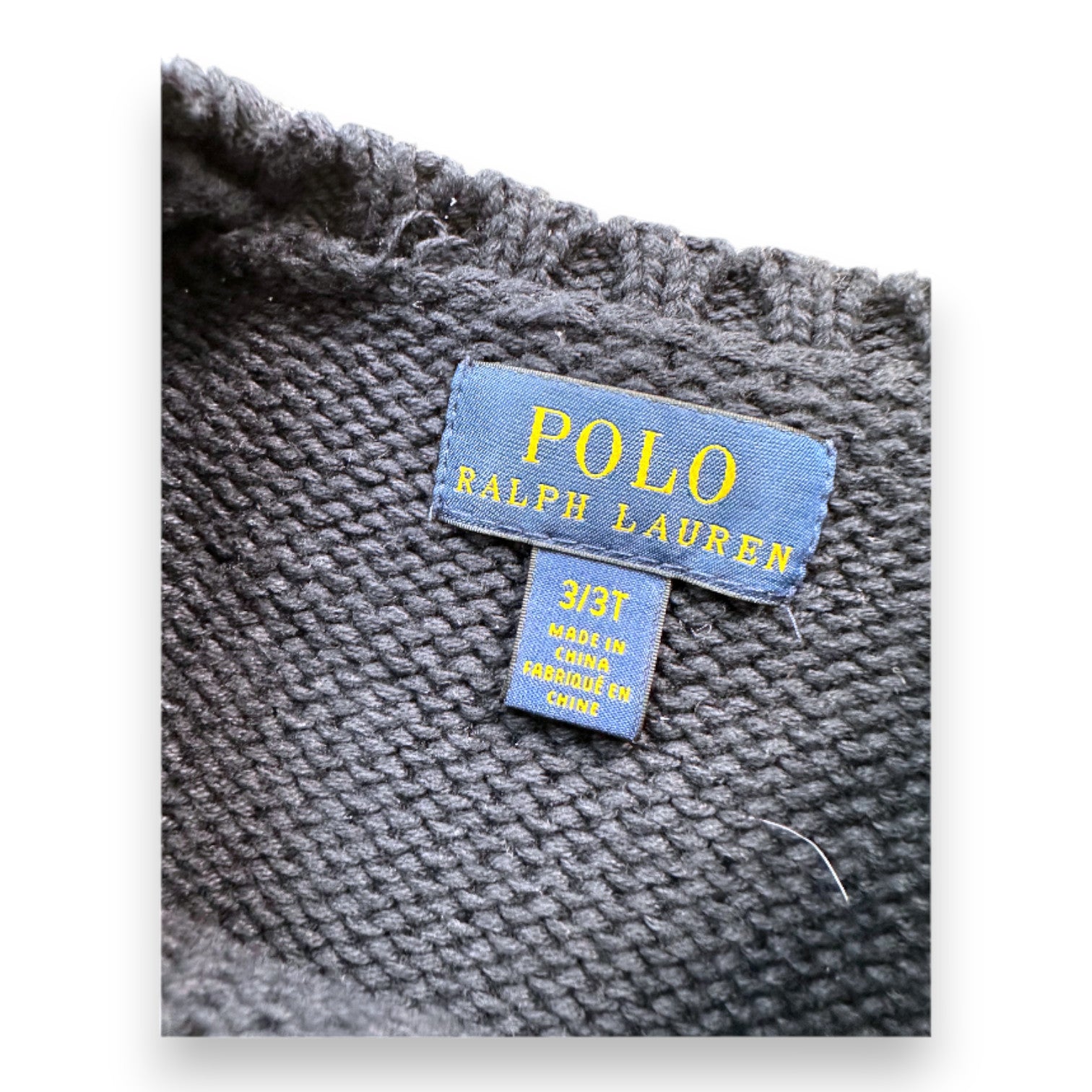 RALPH LAUREN - Blauer Pullover mit ikonischer Flagge - 3 Jahre