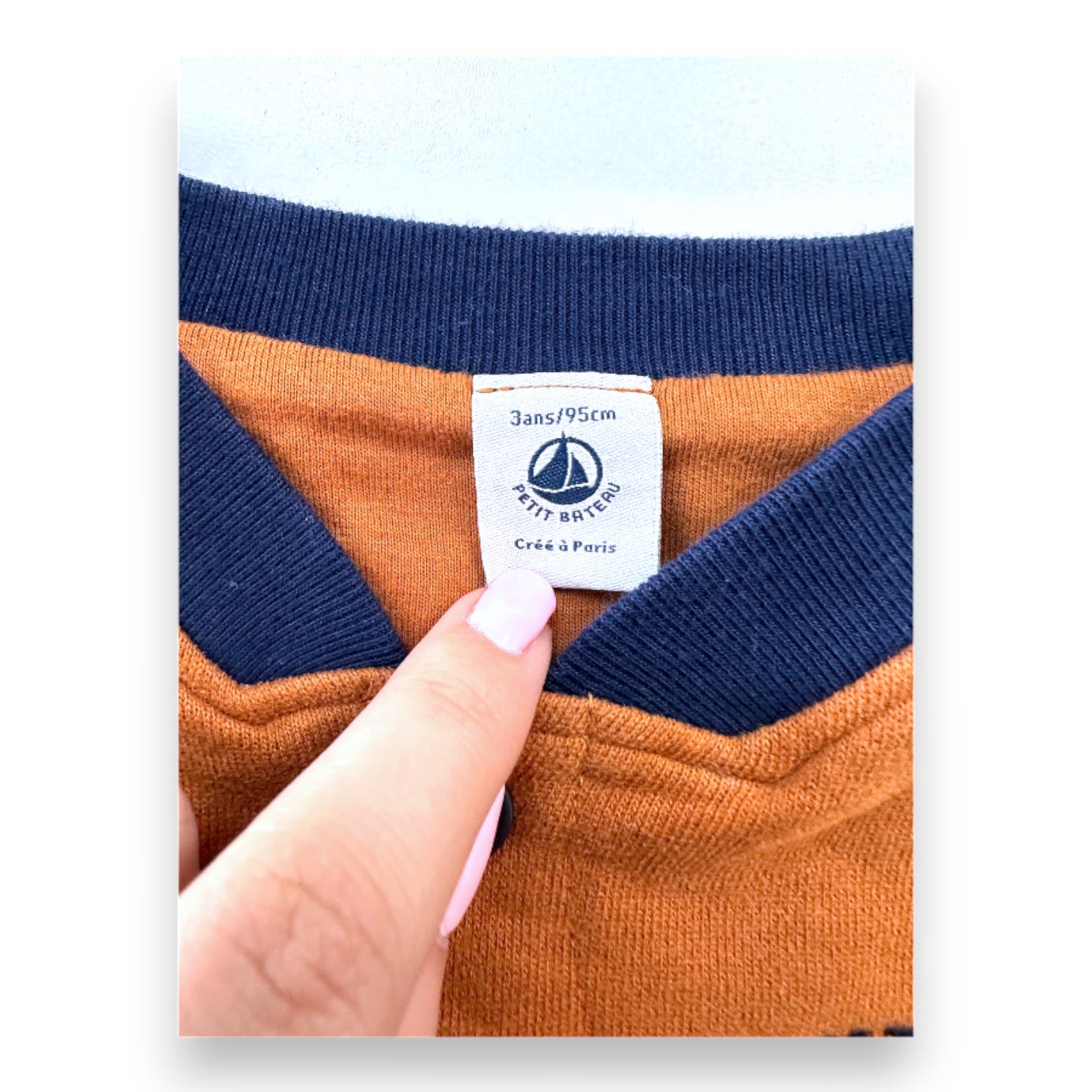 PETIT BATEU - Brown and blue teddy jacket - 3 years