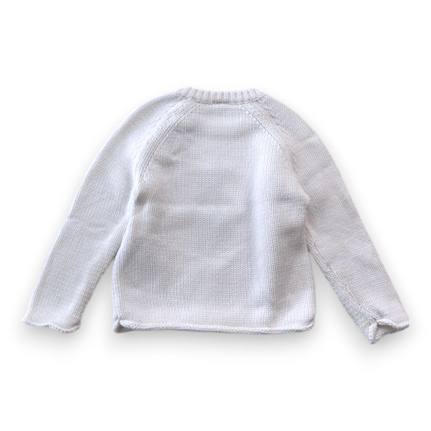 LITTLE BOAT - White sweater with anchor - 3 years