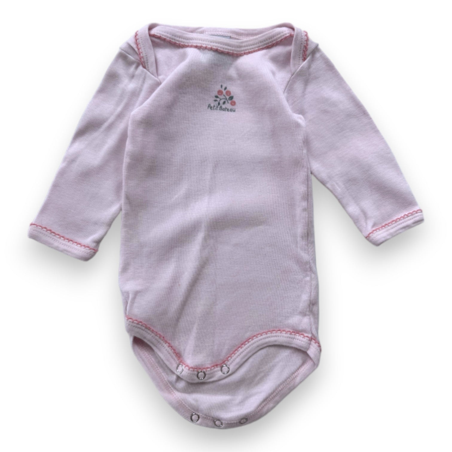 PETIT BATEAU - Rosa Langarm-Body - 6 Monate