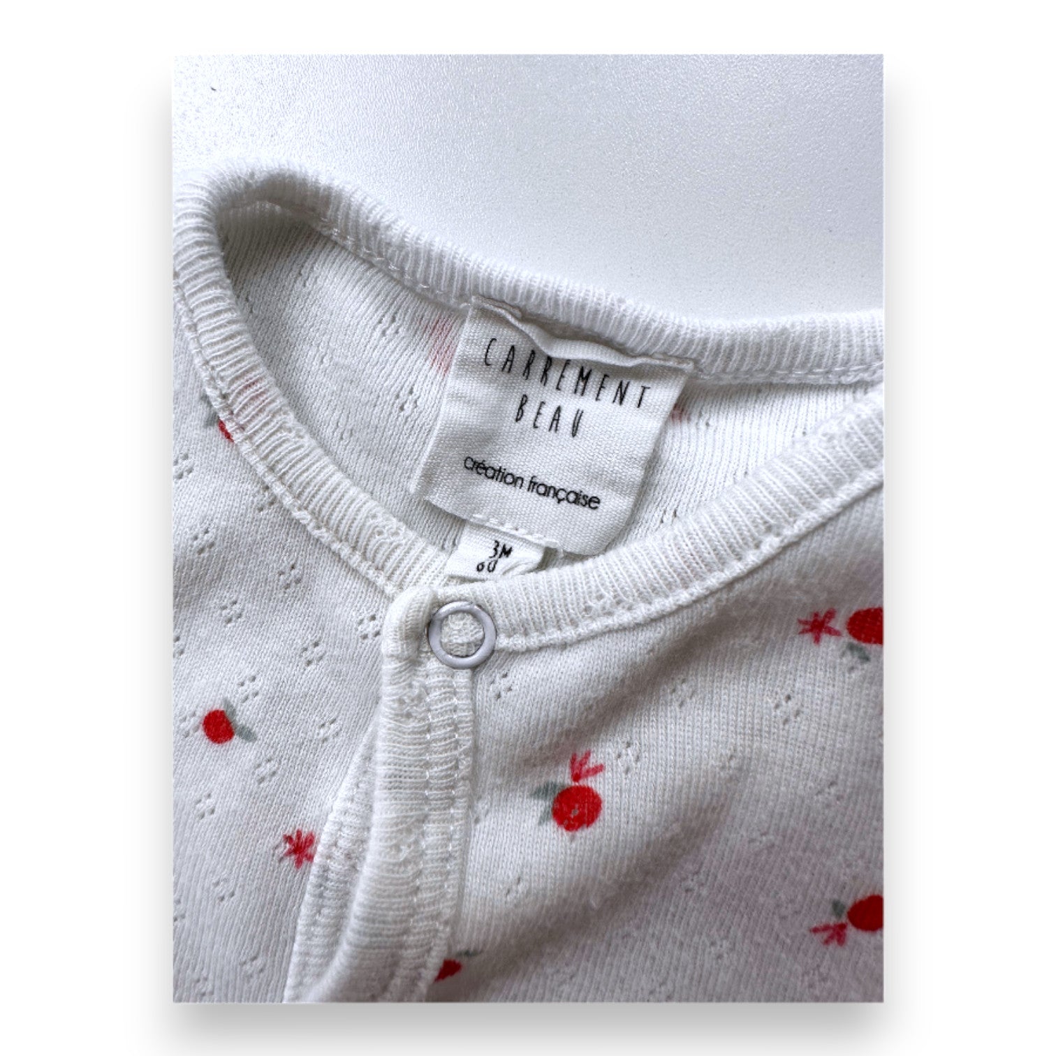 CARREMENT BEAU - White pajamas with prints - 3 months