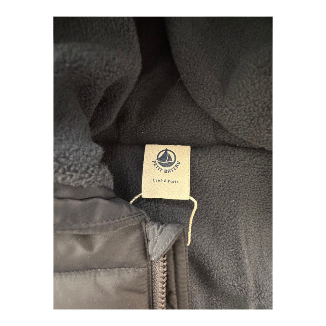PETIT BATEAU - New navy blue down jacket - 6 months
