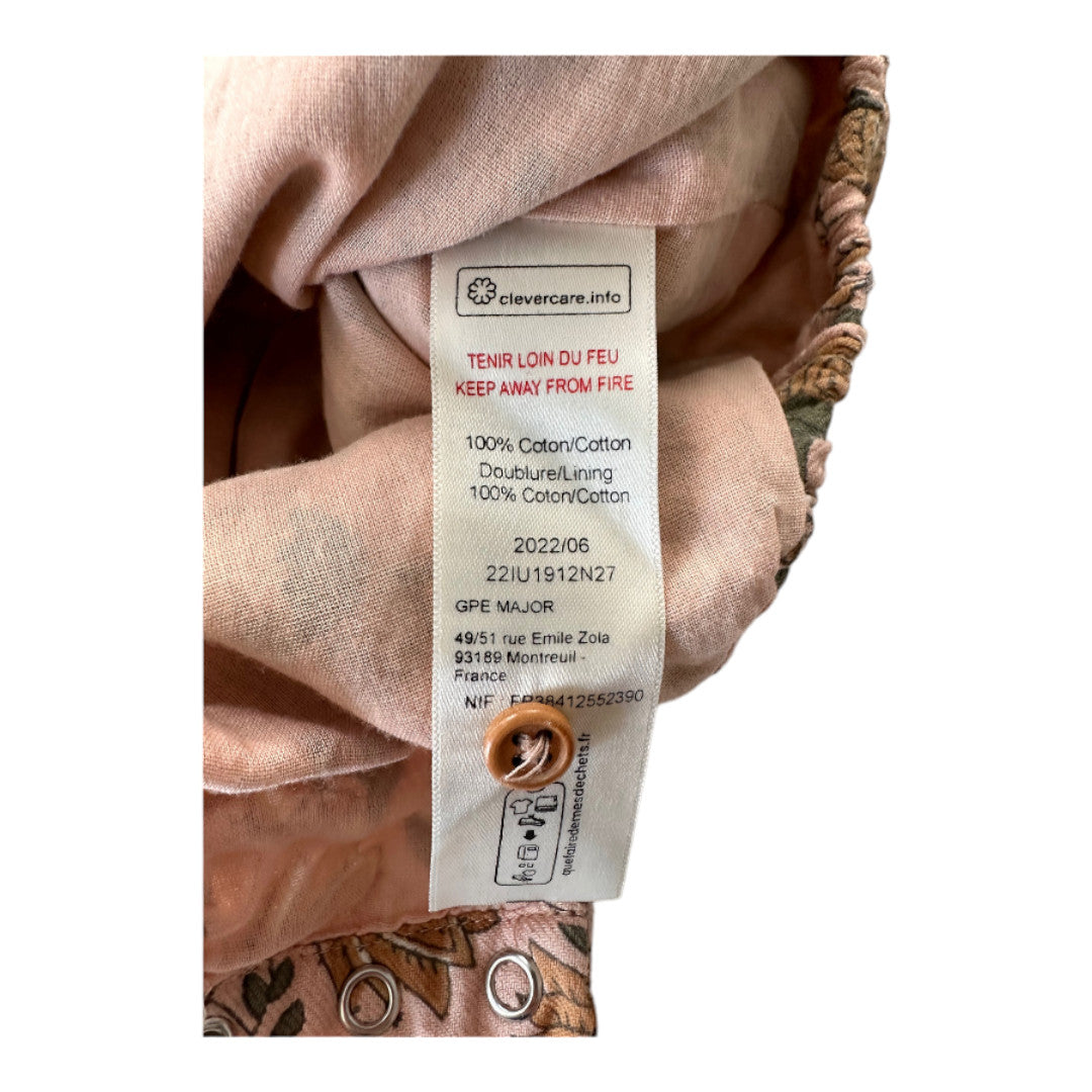 NATALYS - Rosa geblümter Strampler - 6 Monate