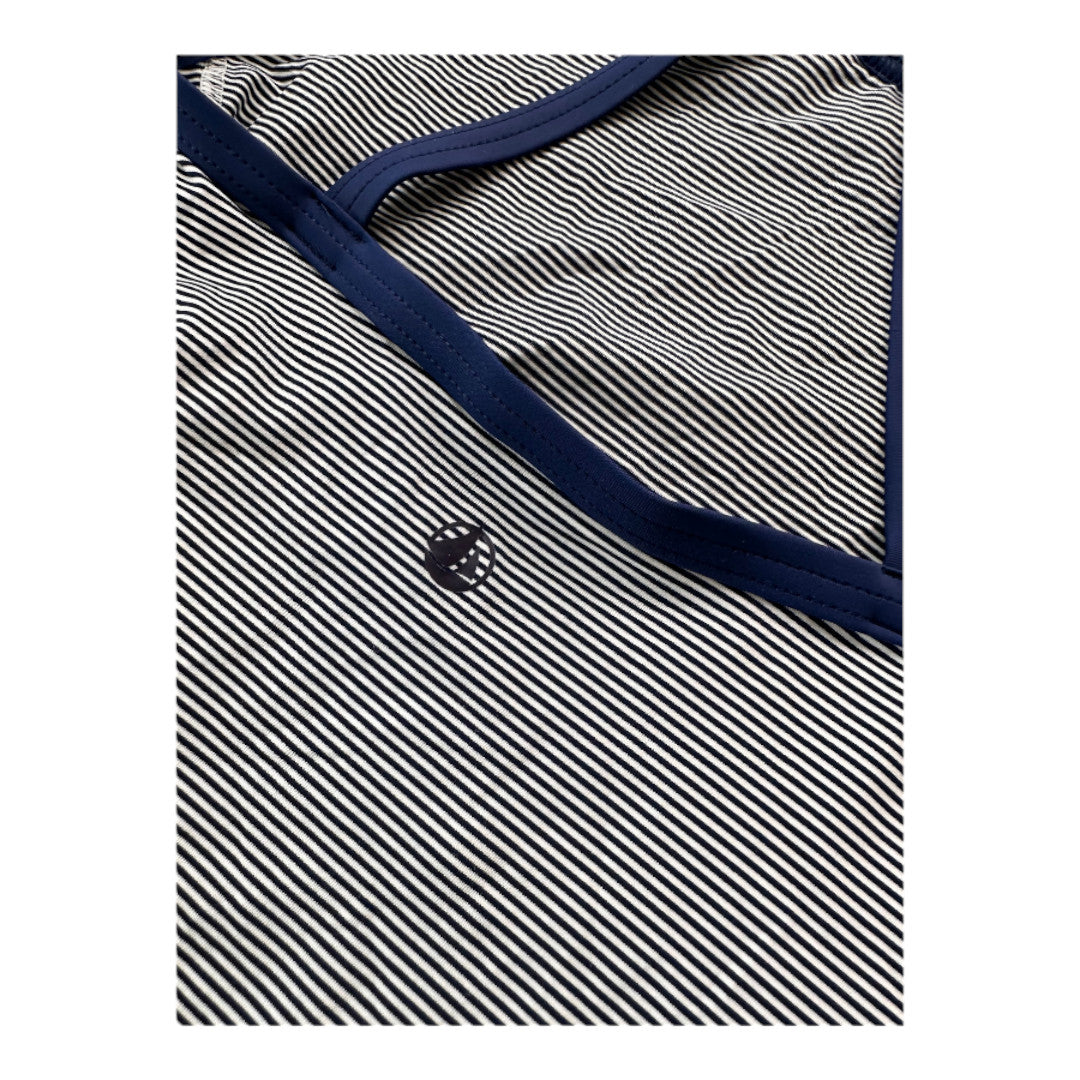 PETIT BATEAU - Blue and white striped swimsuit - 10 years