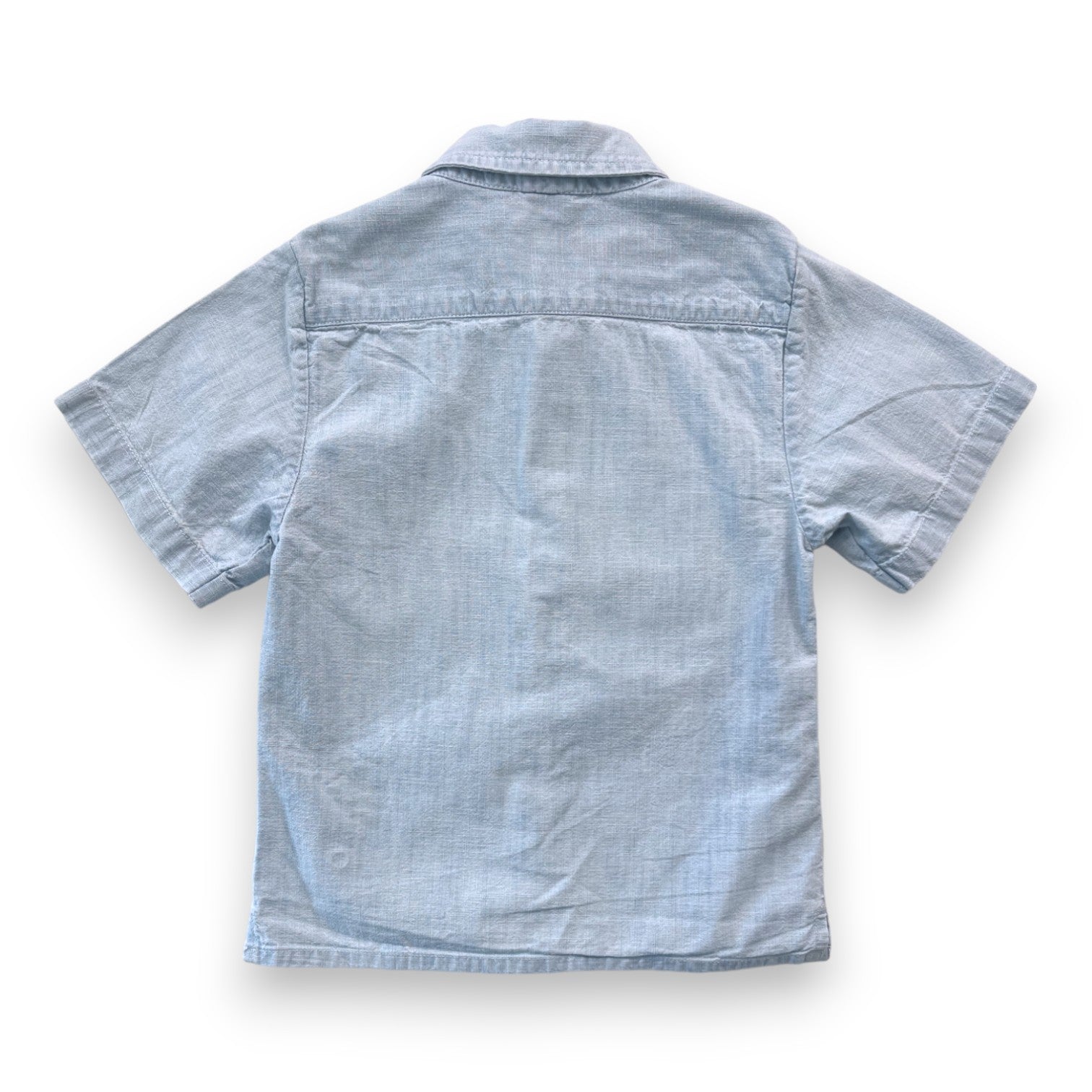 BONTON - Blue short-sleeved button-down shirt - 4 years