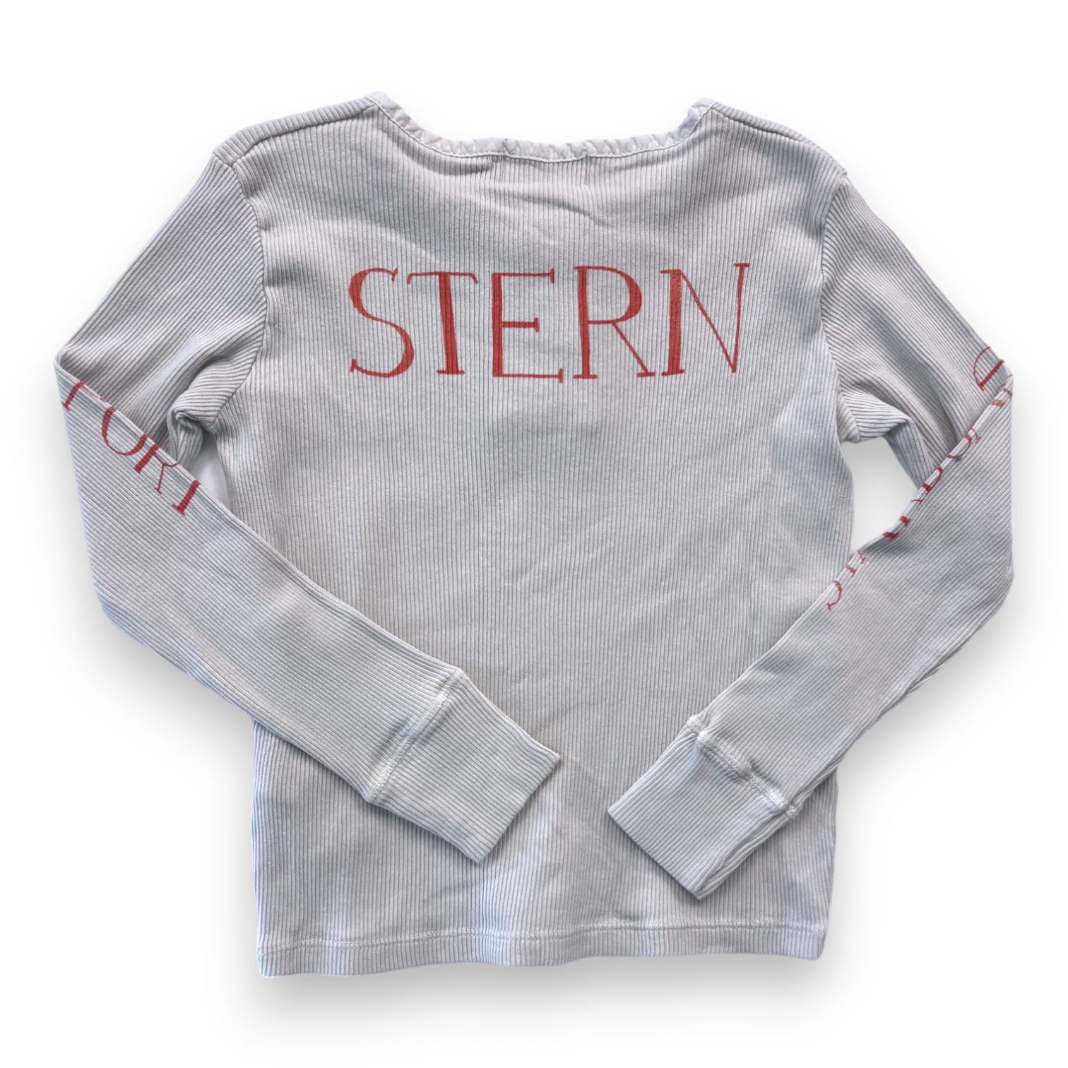 BOBO CHOSES - Cremefarbenes, geripptes Langarm-T-Shirt - 4/5 Jahre