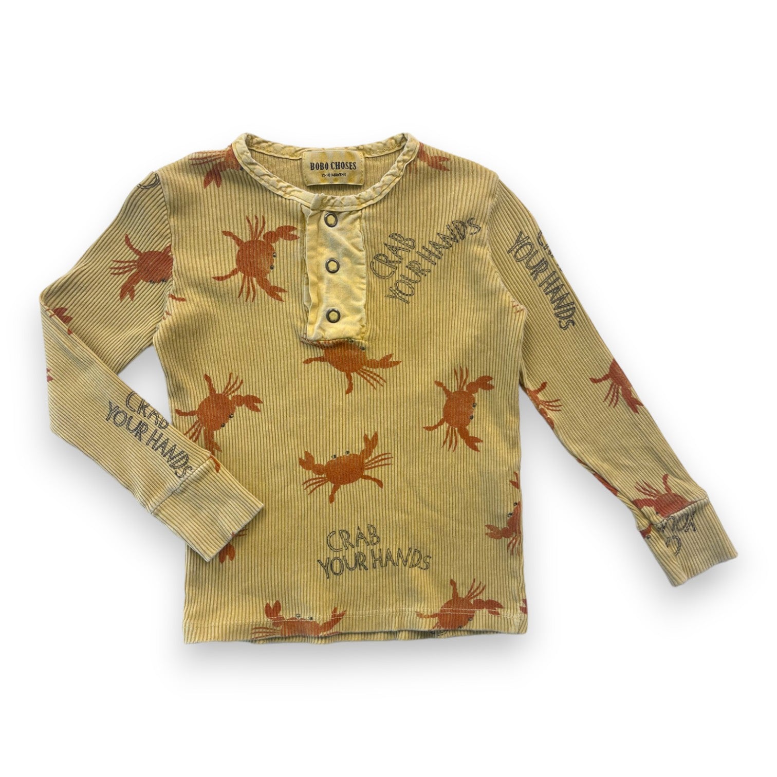 BOBO CHOSES - Gelbes geripptes Langarm-T-Shirt - 12/18 Monate