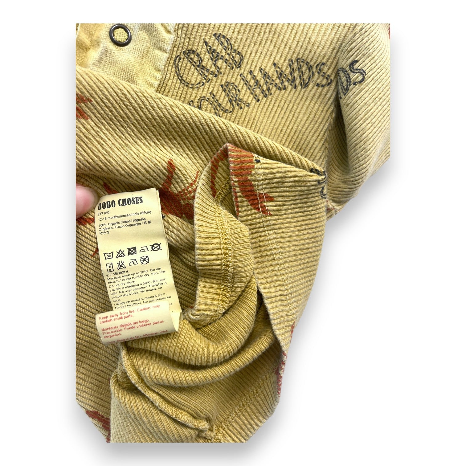 BOBO CHOSES - Gelbes geripptes Langarm-T-Shirt - 12/18 Monate