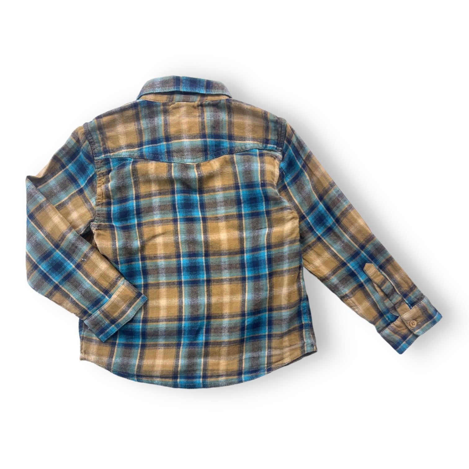 BONTON - Brown and blue checked shirt - 4 years