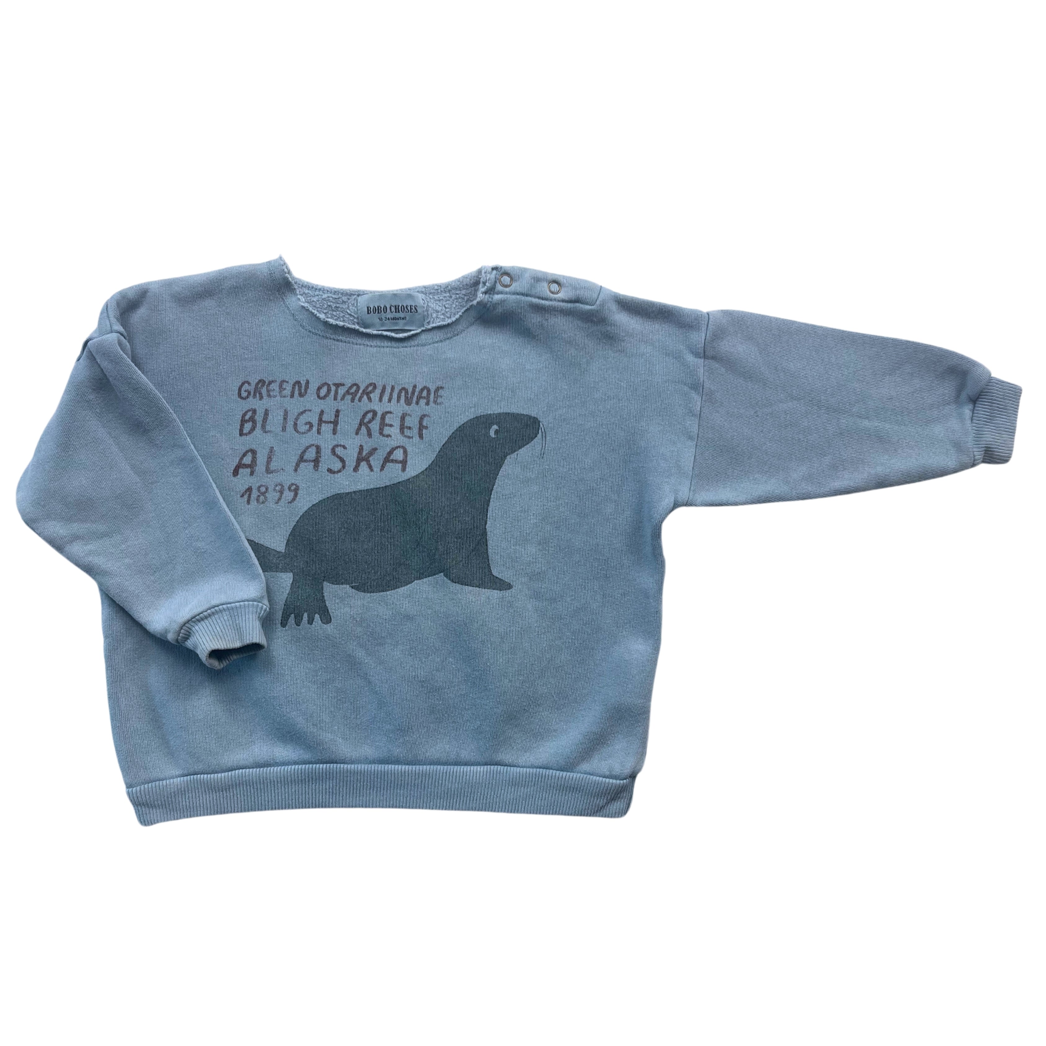 BOBO CHOSES - Blau gemustertes Sweatshirt - 18/24 Monate