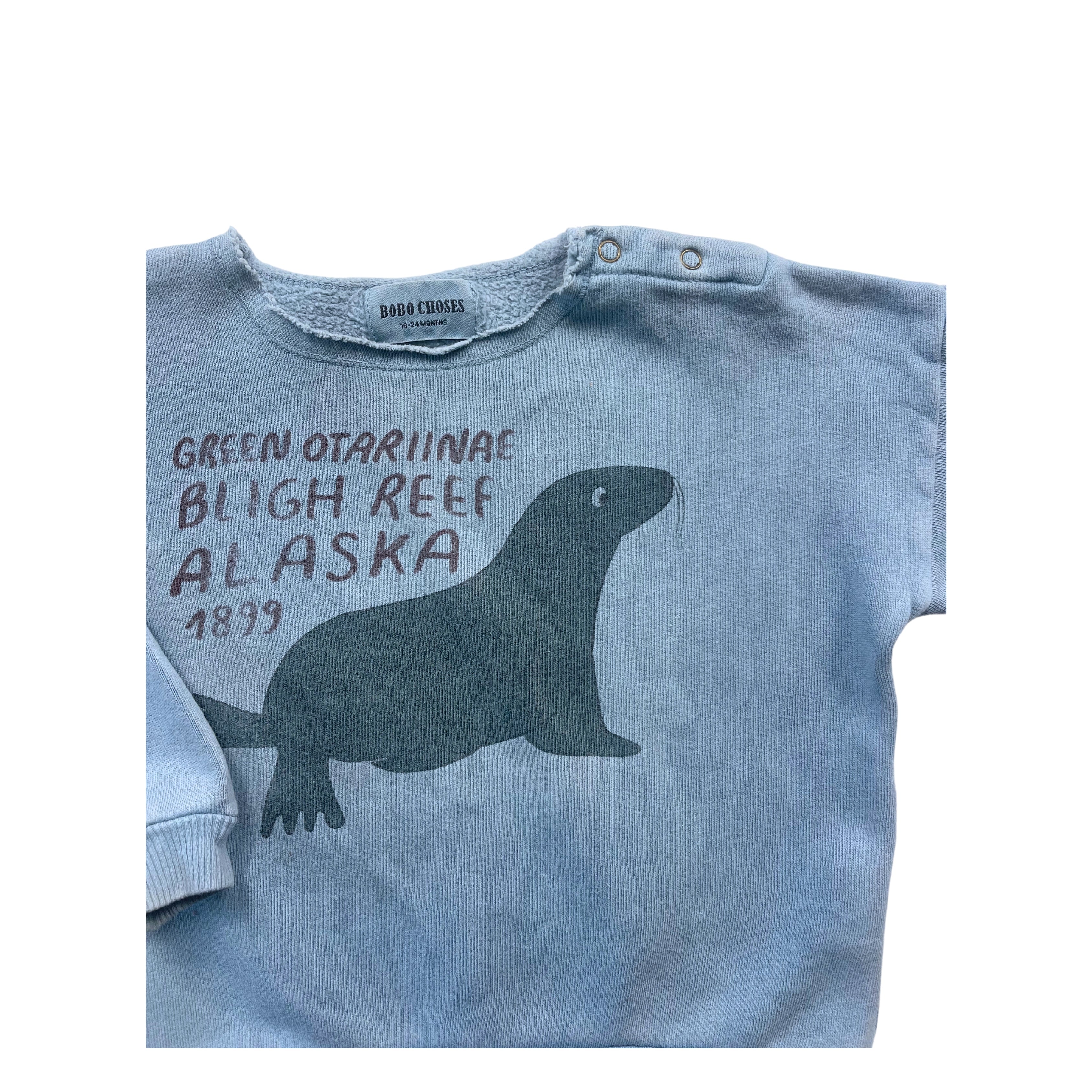 BOBO CHOSES - Blau gemustertes Sweatshirt - 18/24 Monate