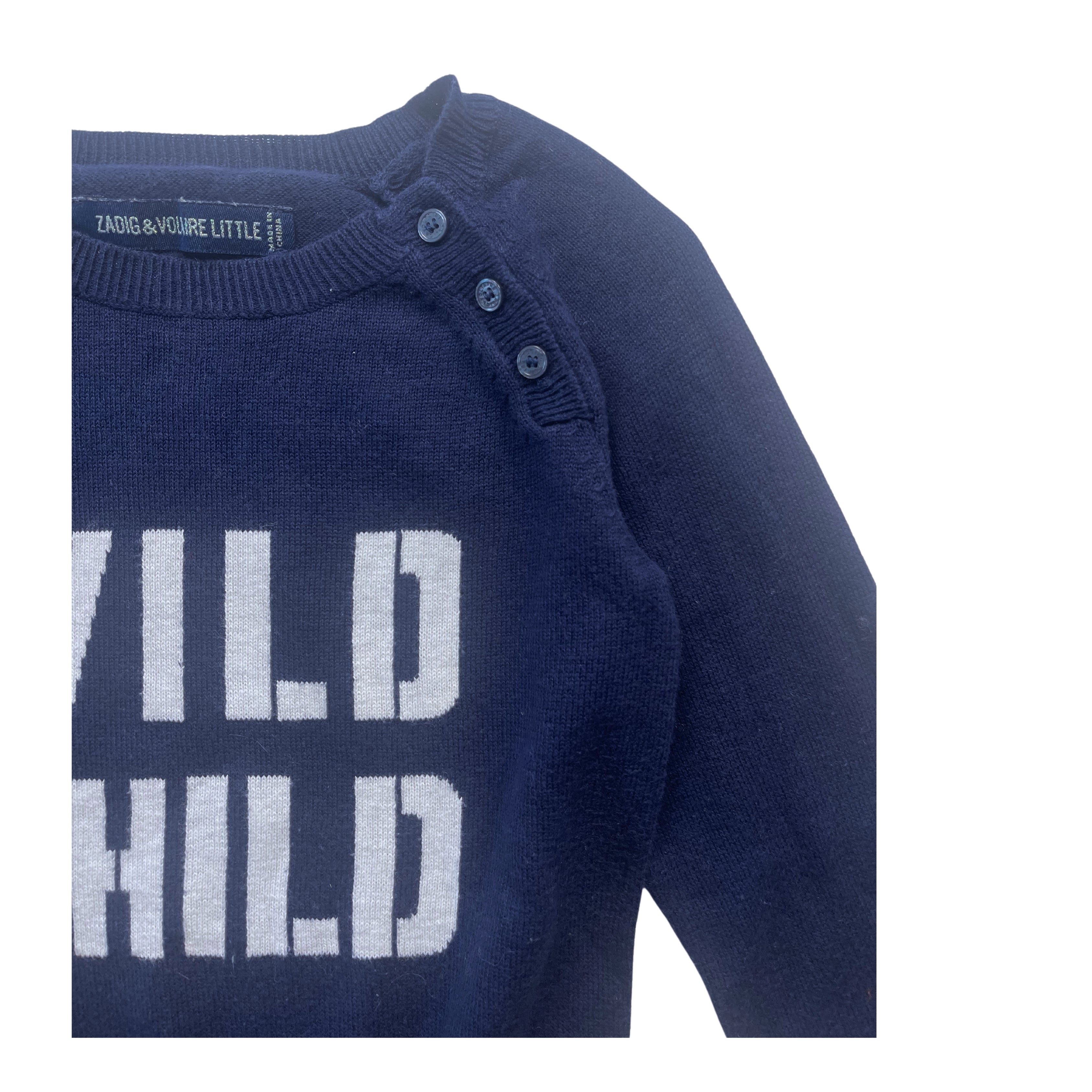 ZADIG & VOLTAIRE - Marineblauer Pullover „Wild Child“ - 2 Jahre