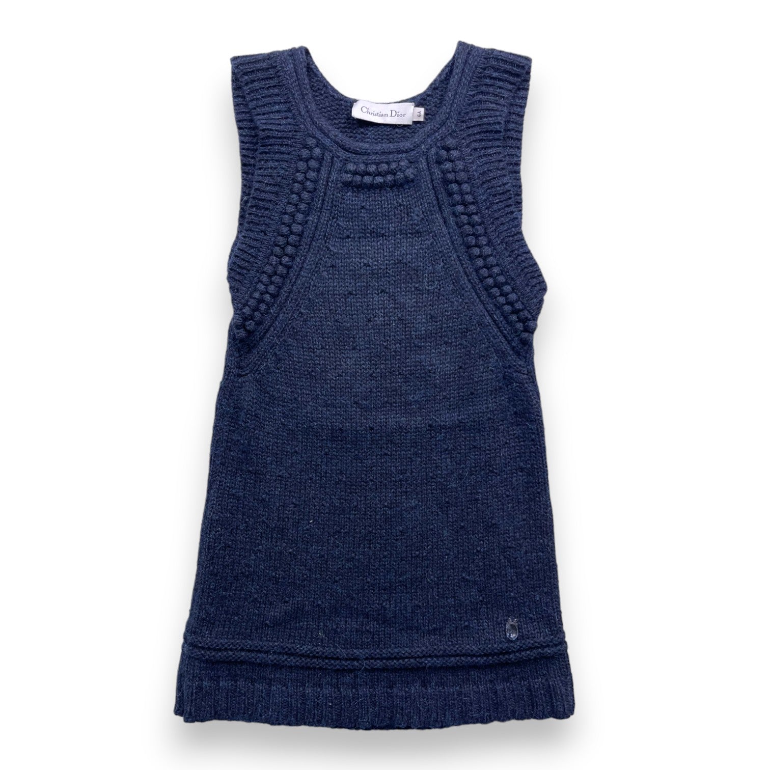 CHRISTIAN DIOR - Straight navy blue wool dress - 6 years
