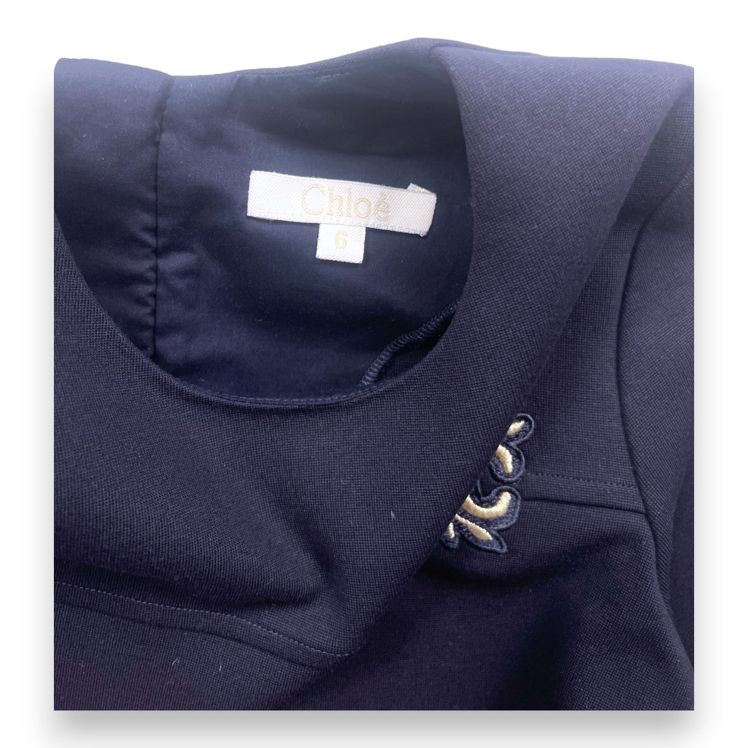 CHLOE - Navy blue belted dress - 6 years