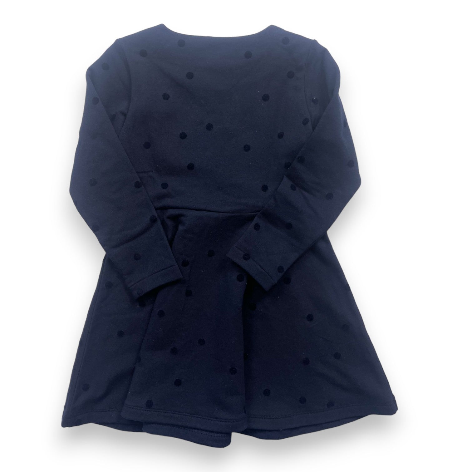 JACADI - Navy blue polka dot fleece dress - 6 years