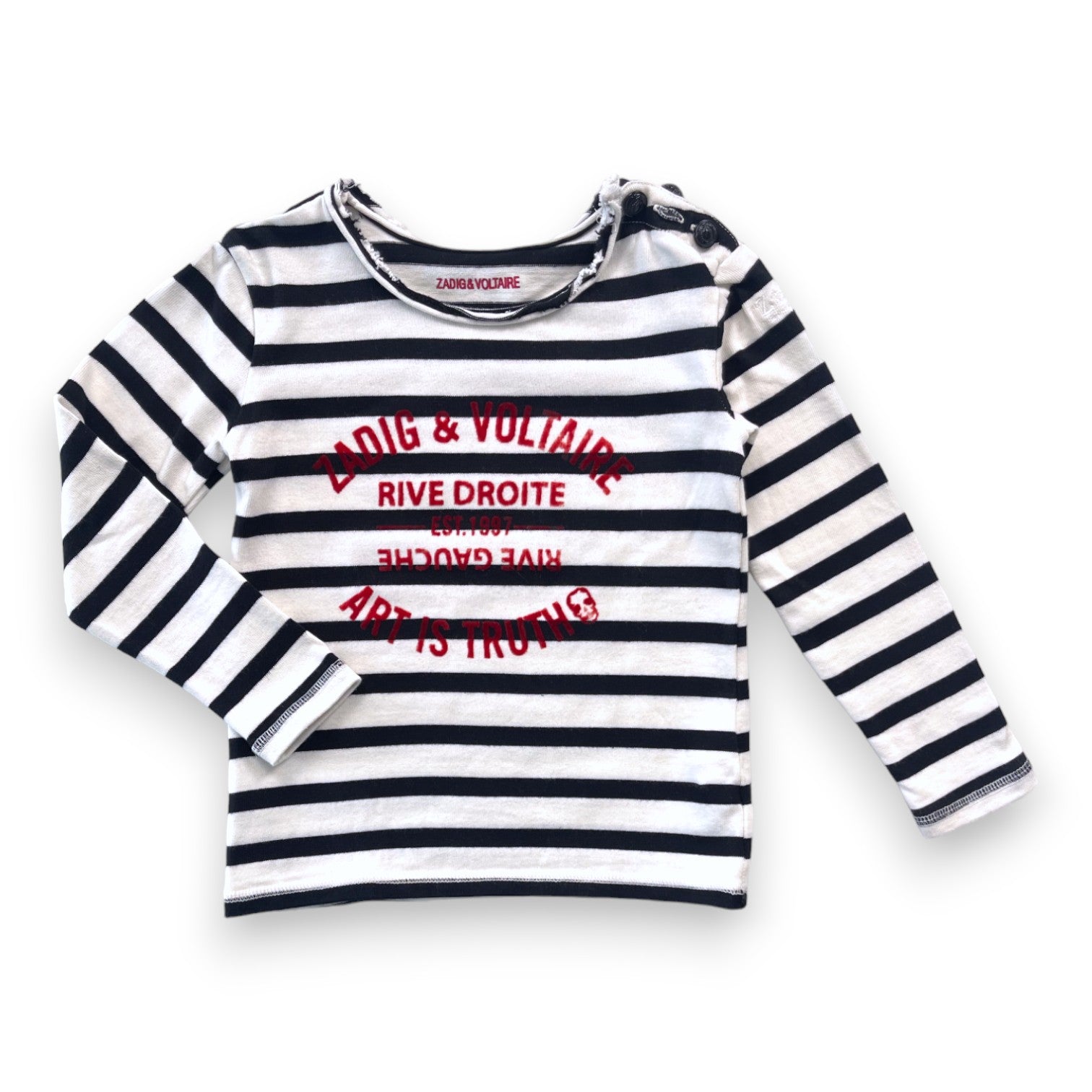 ZADIG & VOLTAIRE - Black and white striped sweater - 6 years