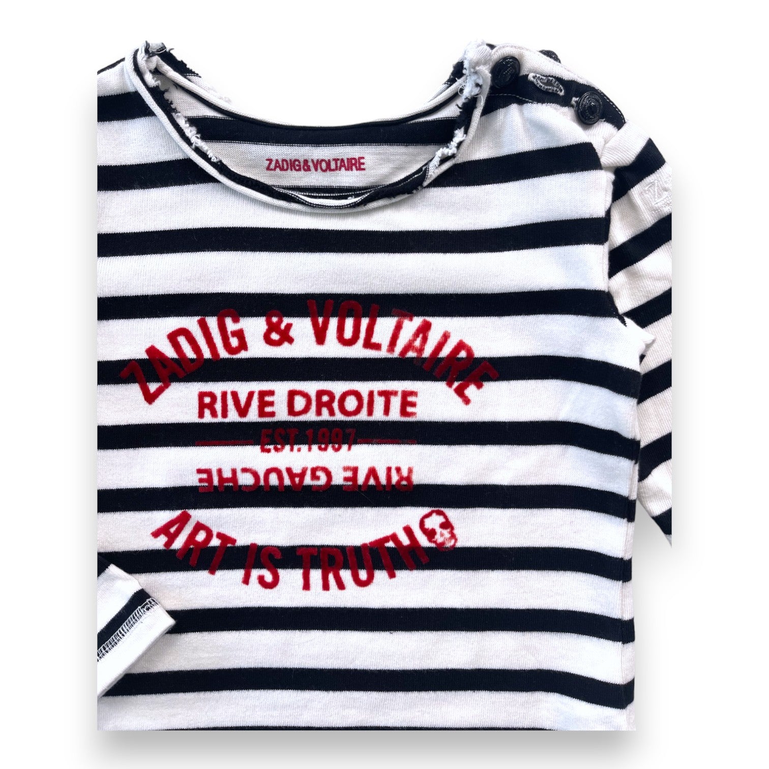 ZADIG & VOLTAIRE - Black and white striped sweater - 6 years