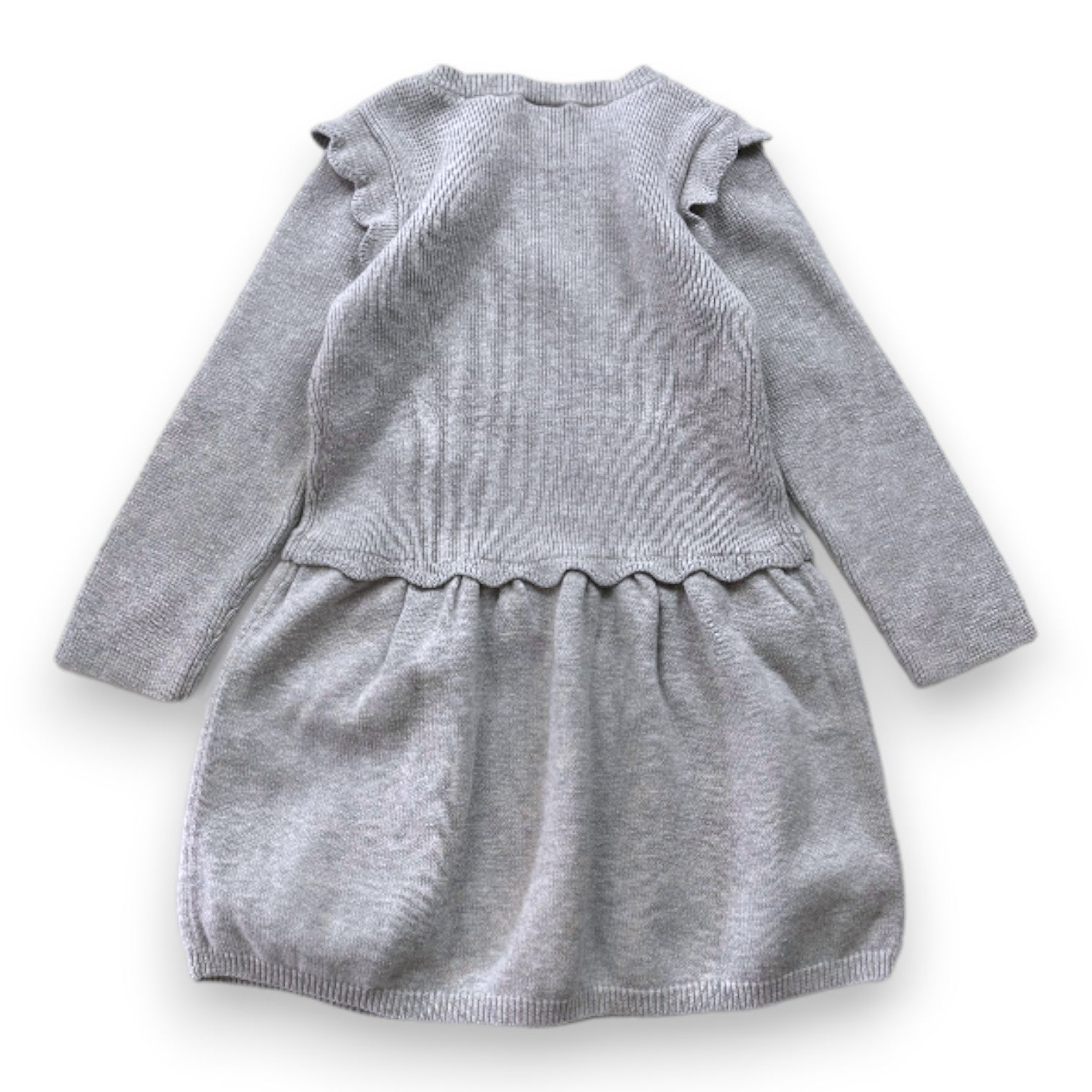 PETIT BATEAU - Robe grise en laine - 3 ans