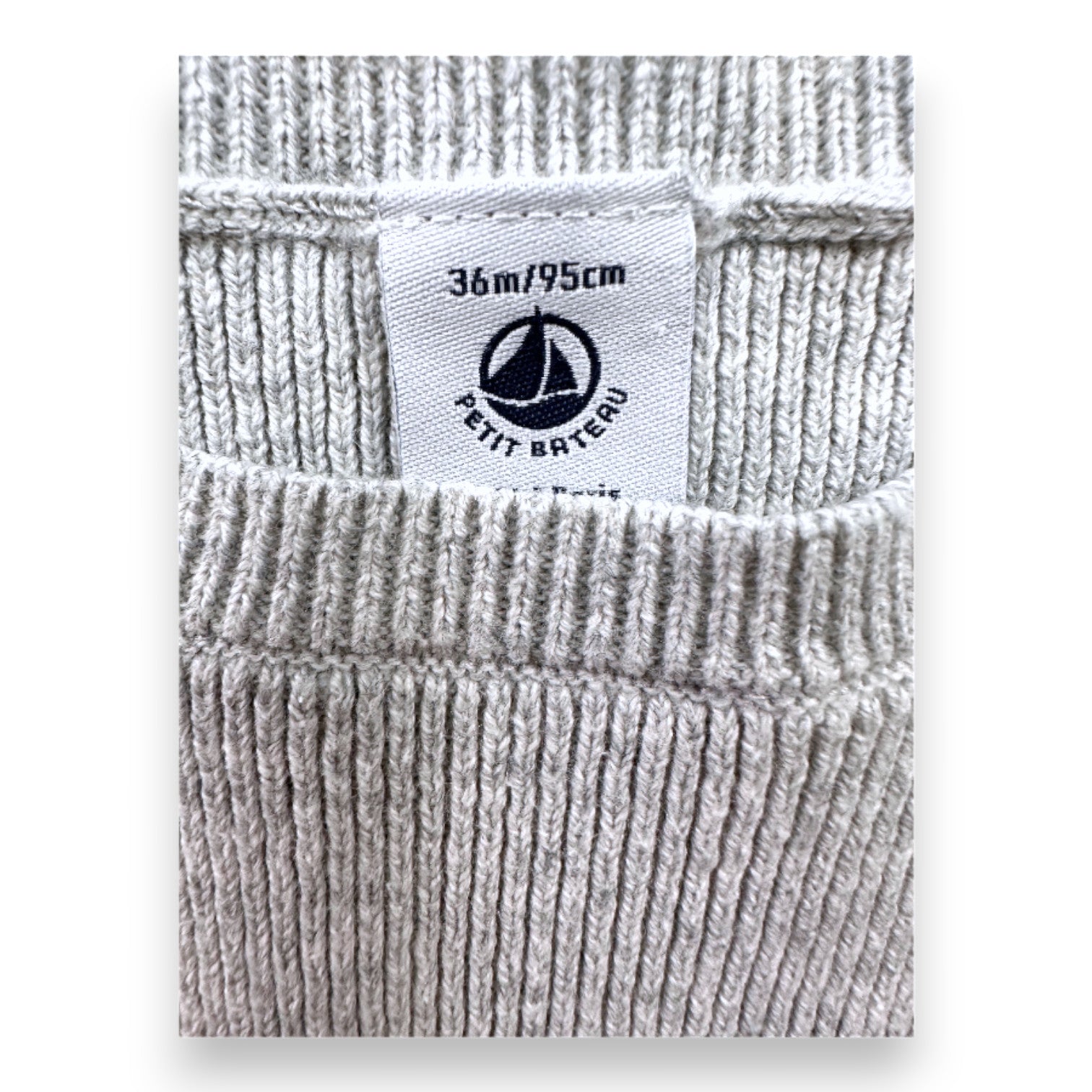 PETIT BATEAU - Robe grise en laine - 3 ans