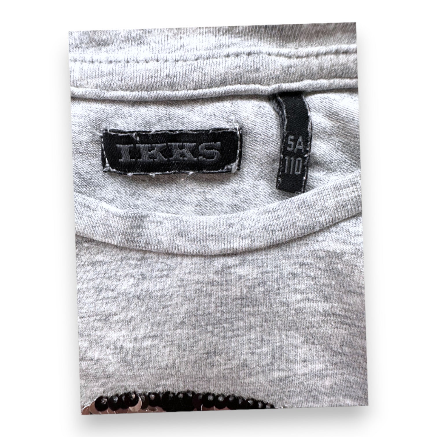 IKKS - Graues Langarm-T-Shirt mit Pailletten - 5 Jahre