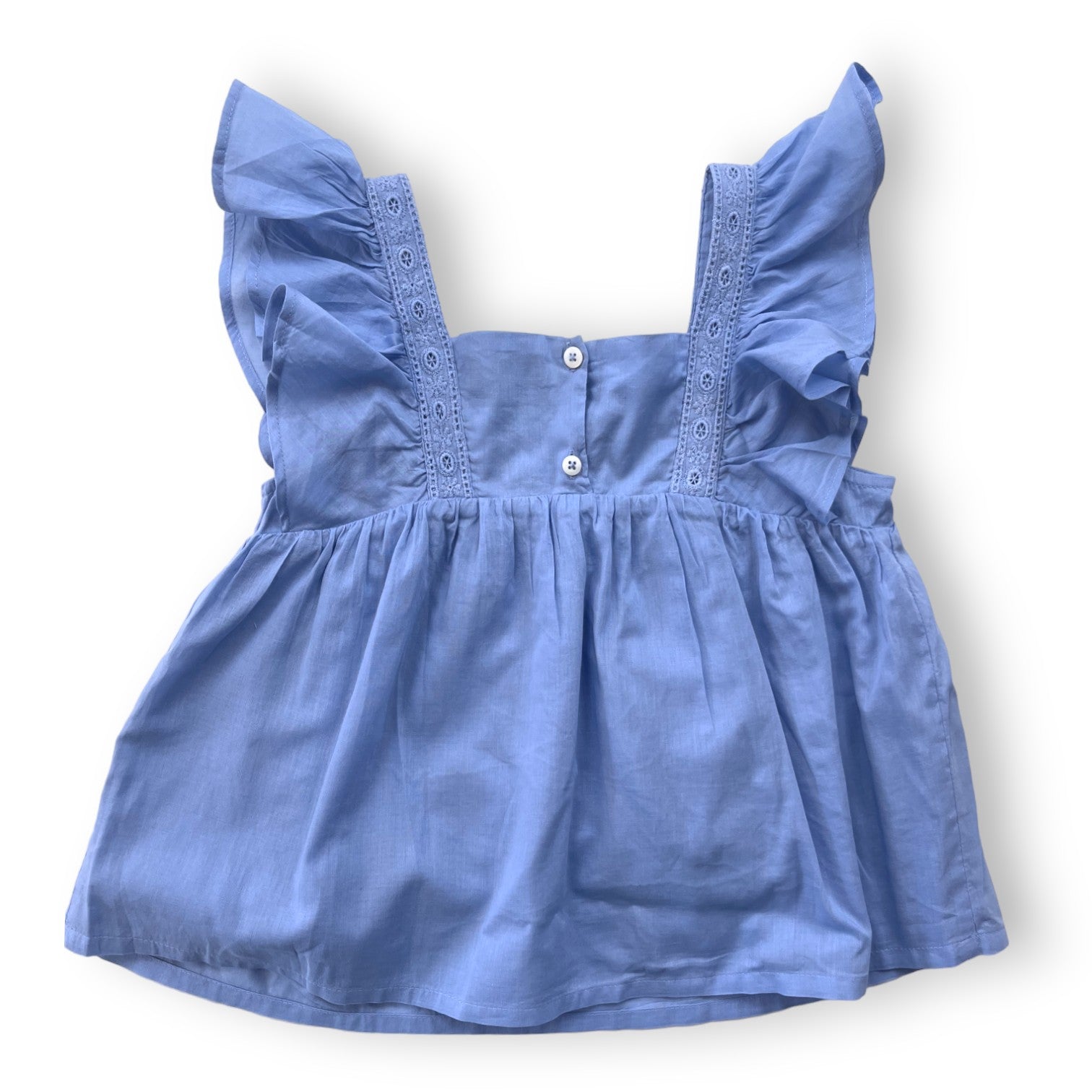 CYRILLUS - Blouse bleue à volants - 8 ans