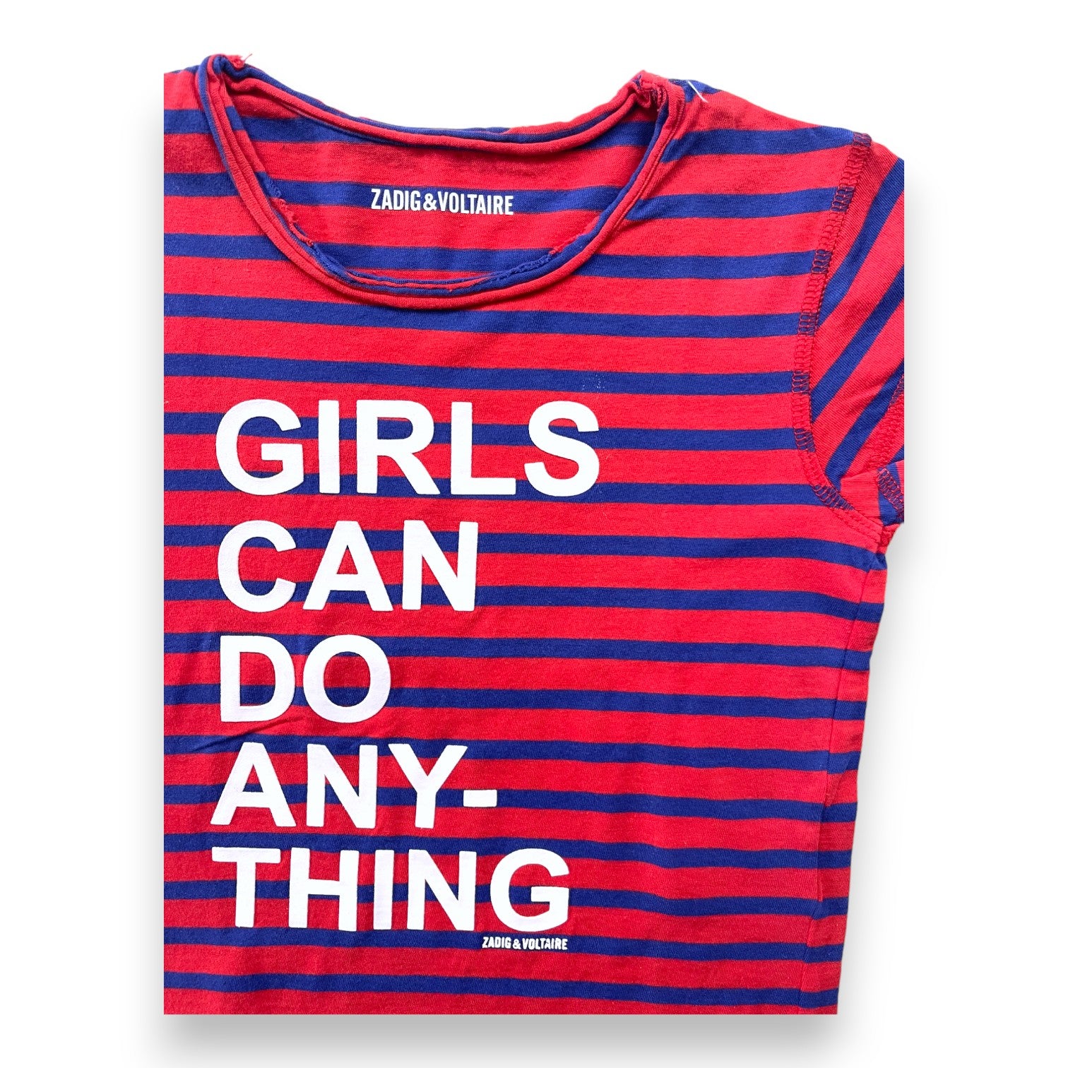 ZADIG & VOLTAIRE - Red and blue striped t-shirt - 6 years